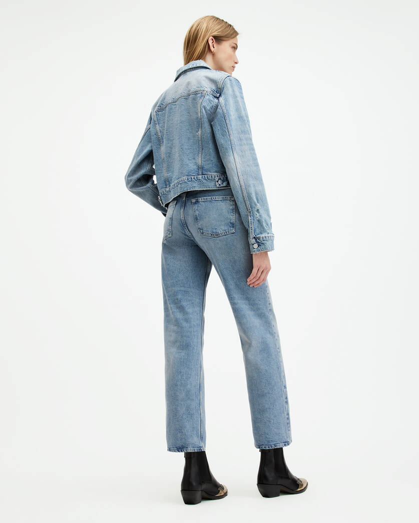 ALLSAINTS Ava High-Rise Straight-Leg Jeans in Vintage Indigo