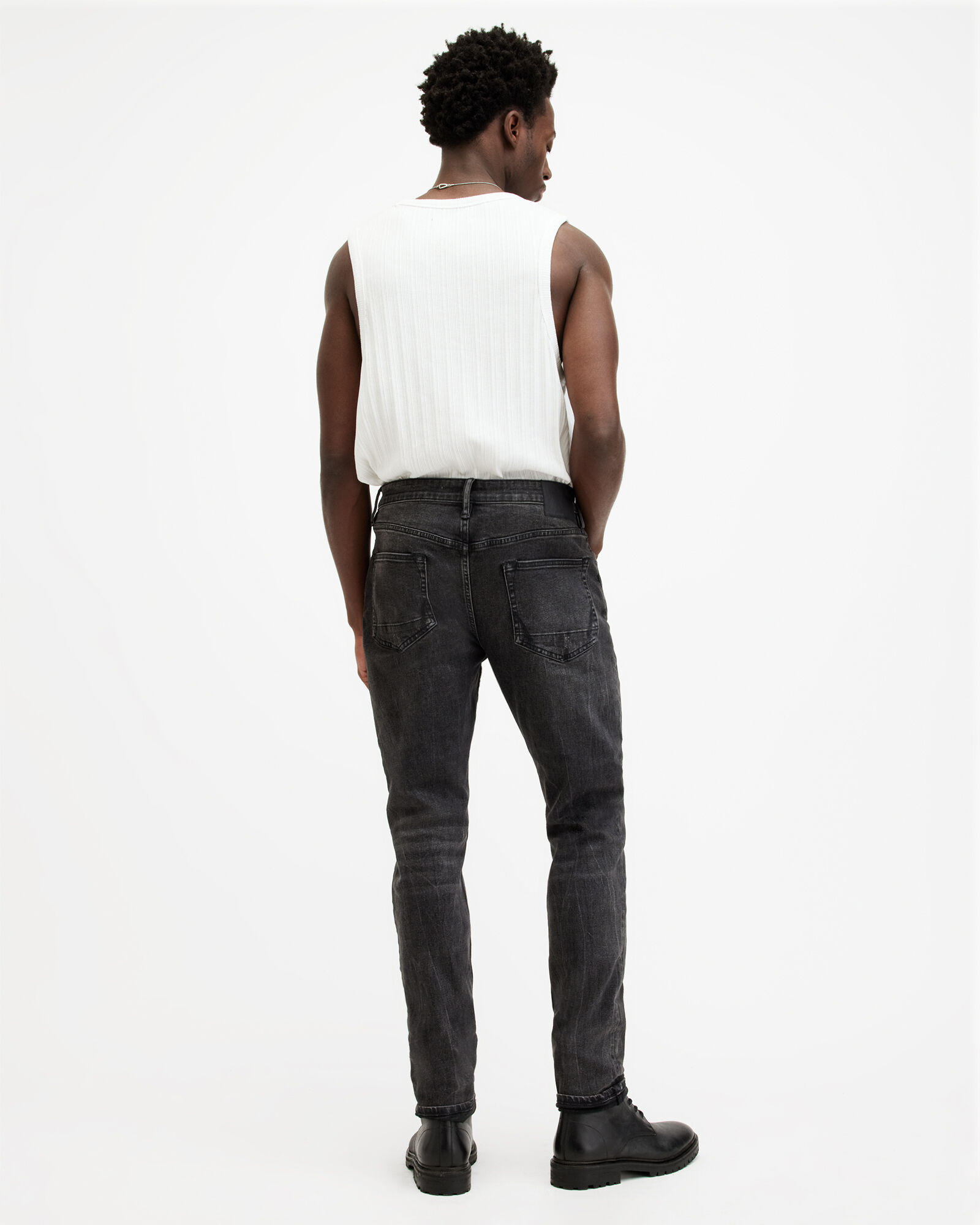 Rex Slim Fit Soft Stretch Denim Jeans Washed Black | ALLSAINTS Canada