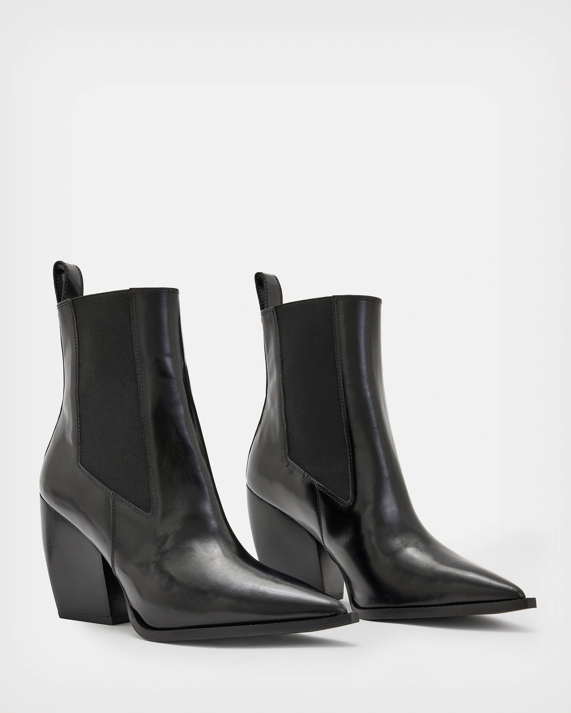 Ria Leather Boots Black | ALLSAINTS