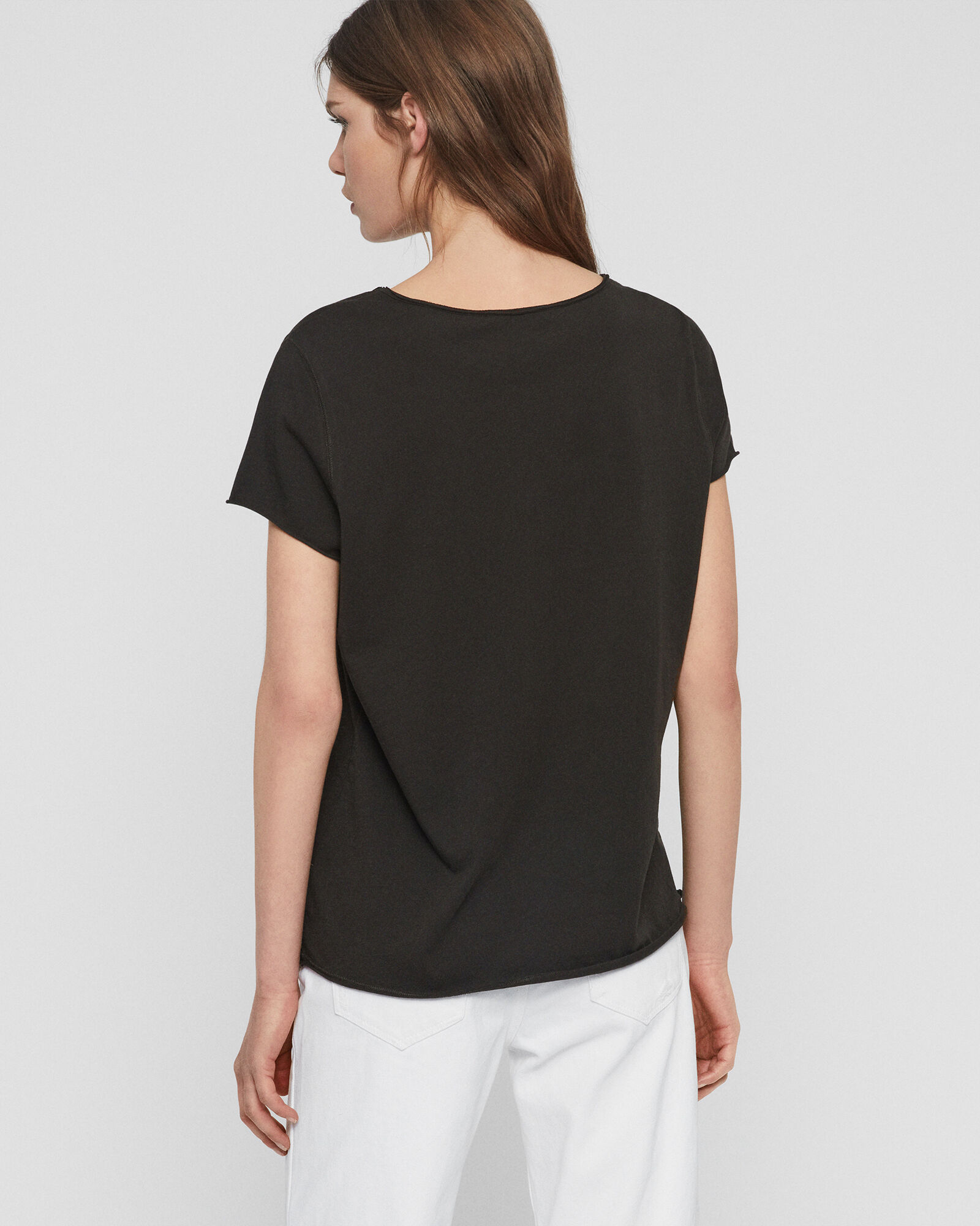 Emelyn V-Neck Tonic T-Shirt Washed Black | ALLSAINTS