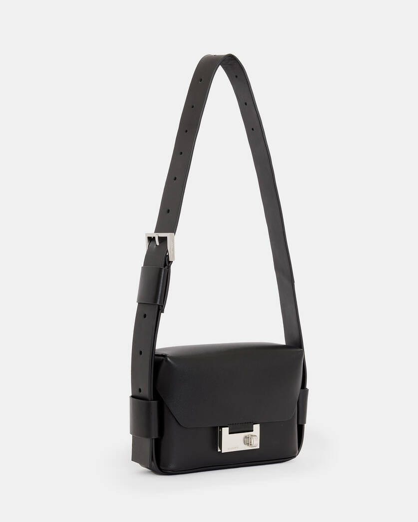 COS leather small pouch crossbody bag in black