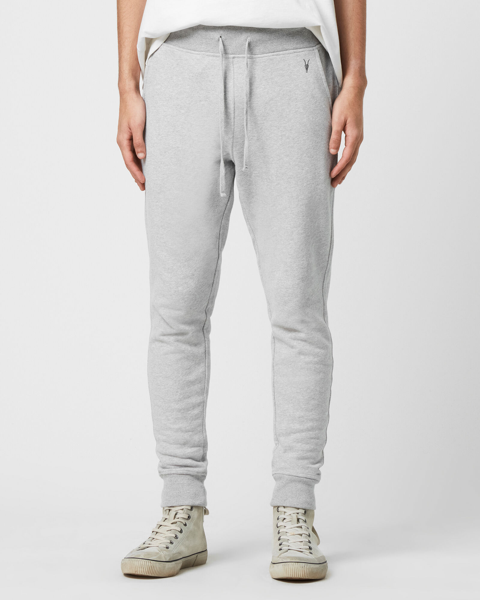 cuffed gray sweatpants