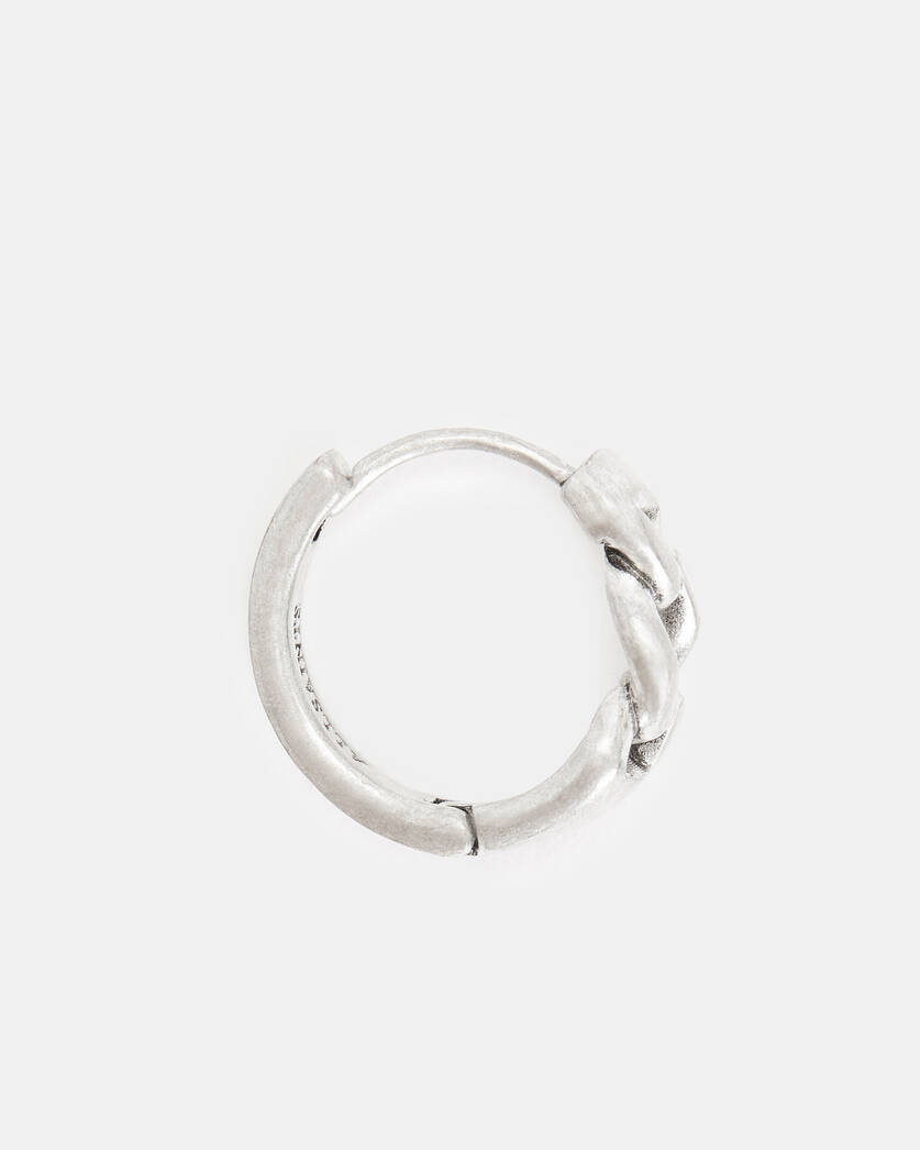 Sterling Silver Curb Chain Hoops - Silver