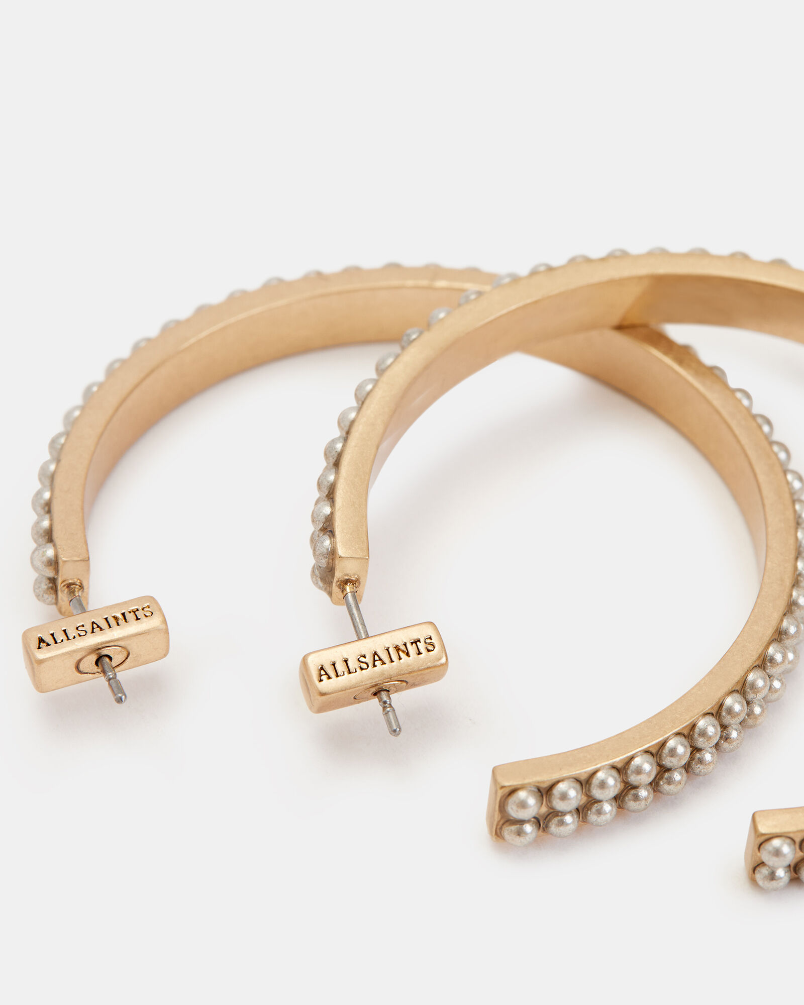 Brea Gold Tone Beaded Hoop Earrings