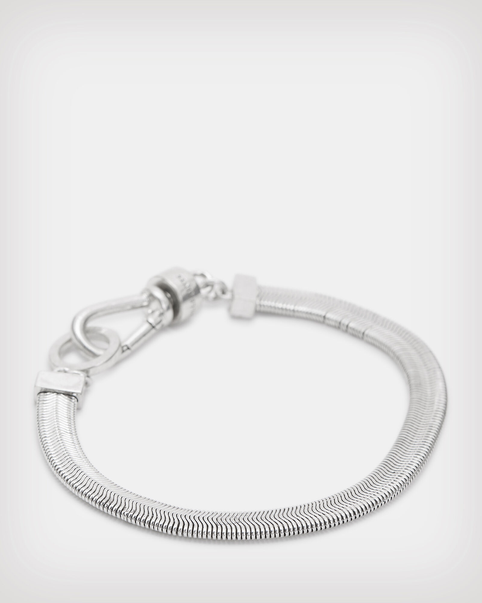 Flat Snake Silver Tone Bracelet