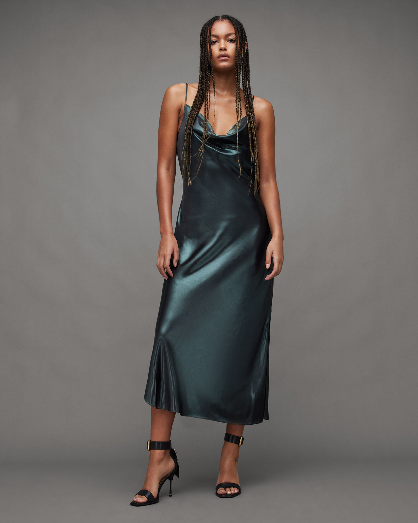 Hadley Metallic Midi Slip Dress