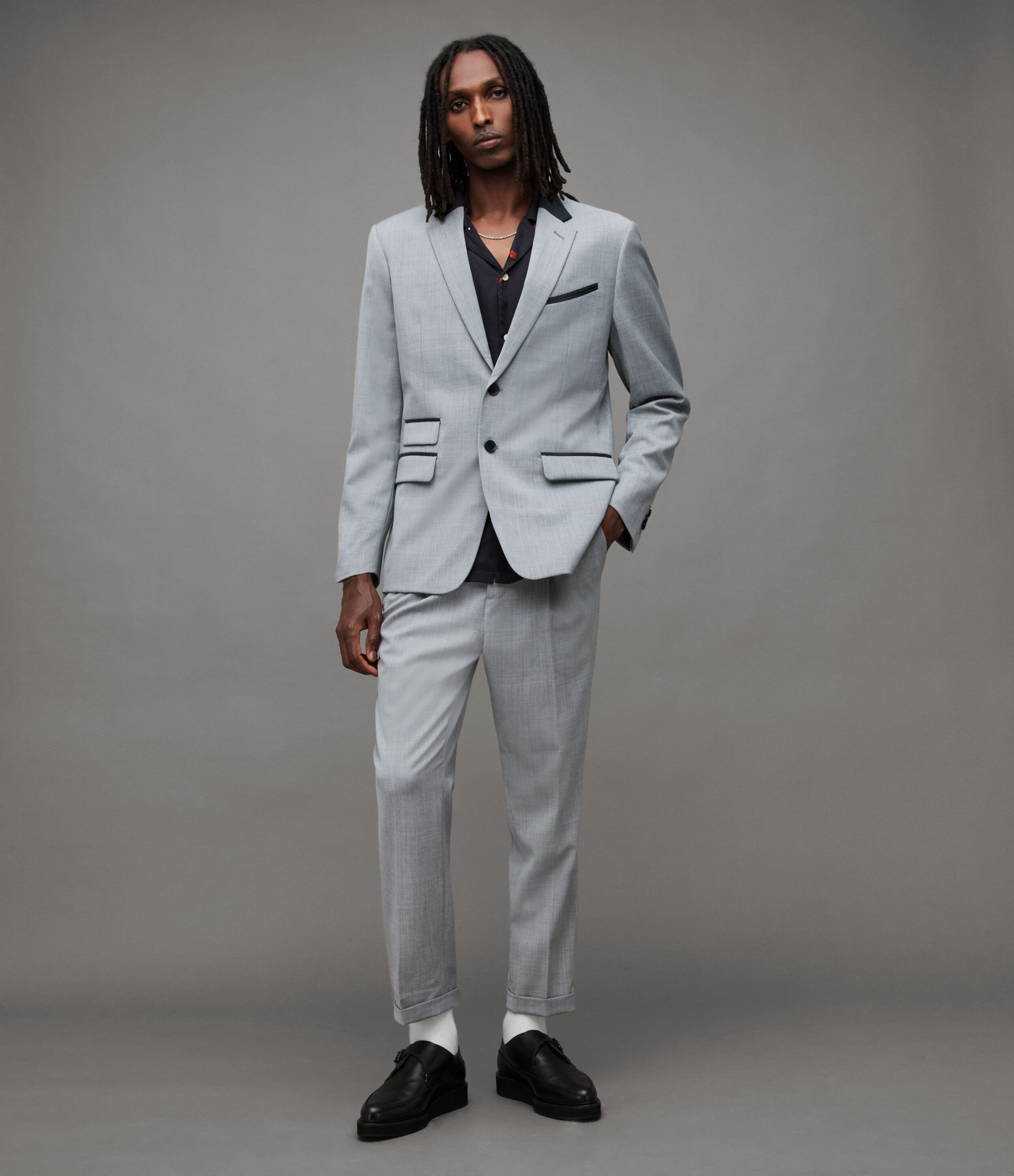 Buller Slim Fit Wool Blend Suit Light Grey | ALLSAINTS US