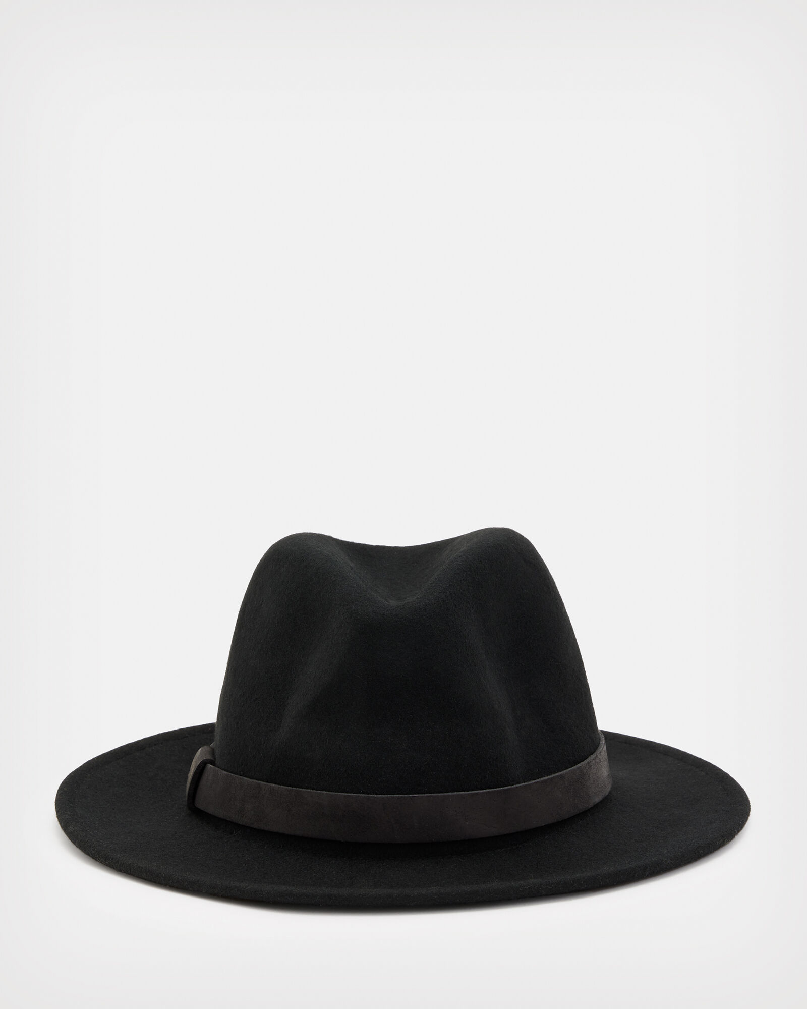 Bronson Wide Brim Wool Fedora Hat Black | ALLSAINTS US