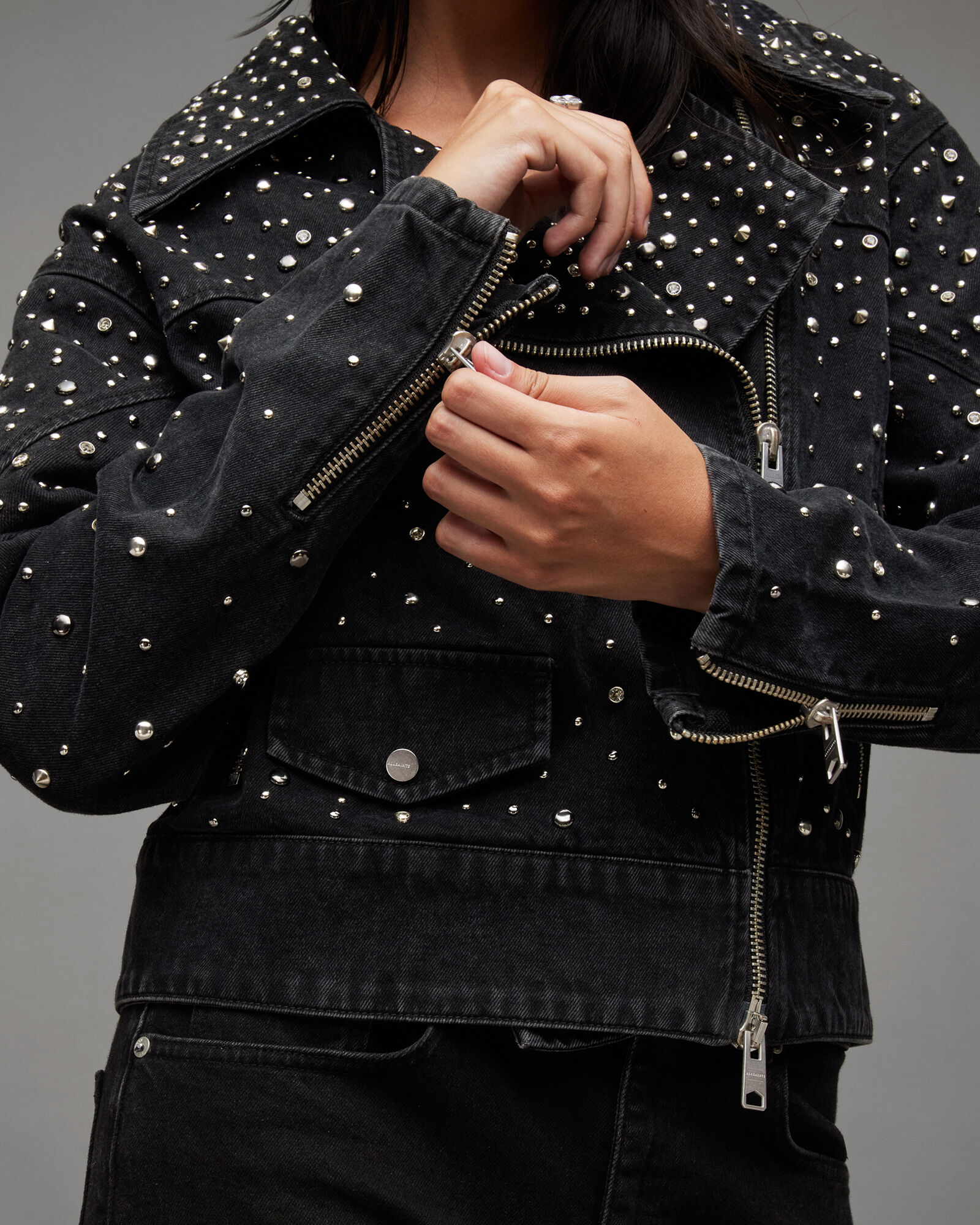 Studded Jean Jackets With Contrast Stitch | boohooMAN USA