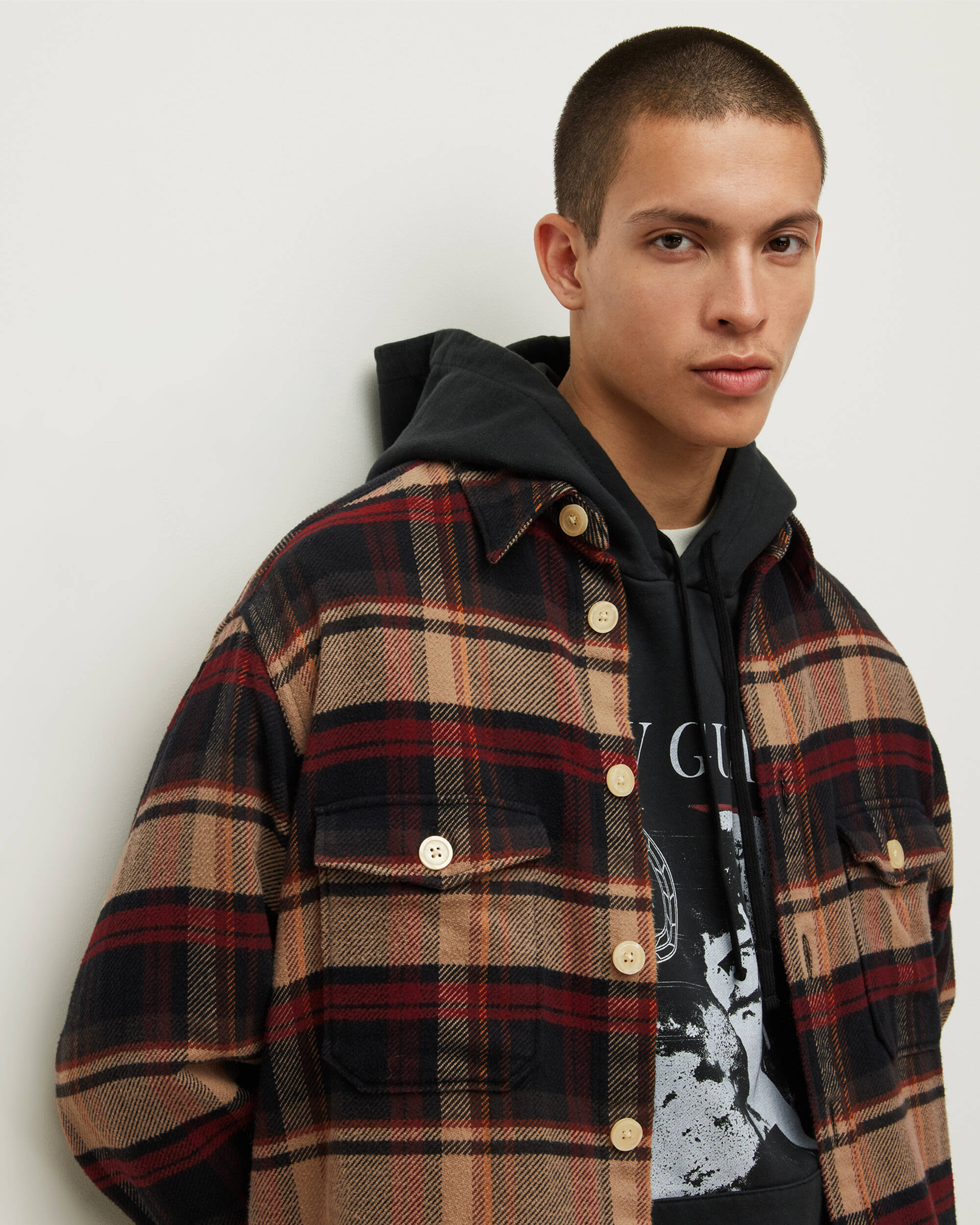 Brattle Checked Overshirt FAWN BEIGE | ALLSAINTS US