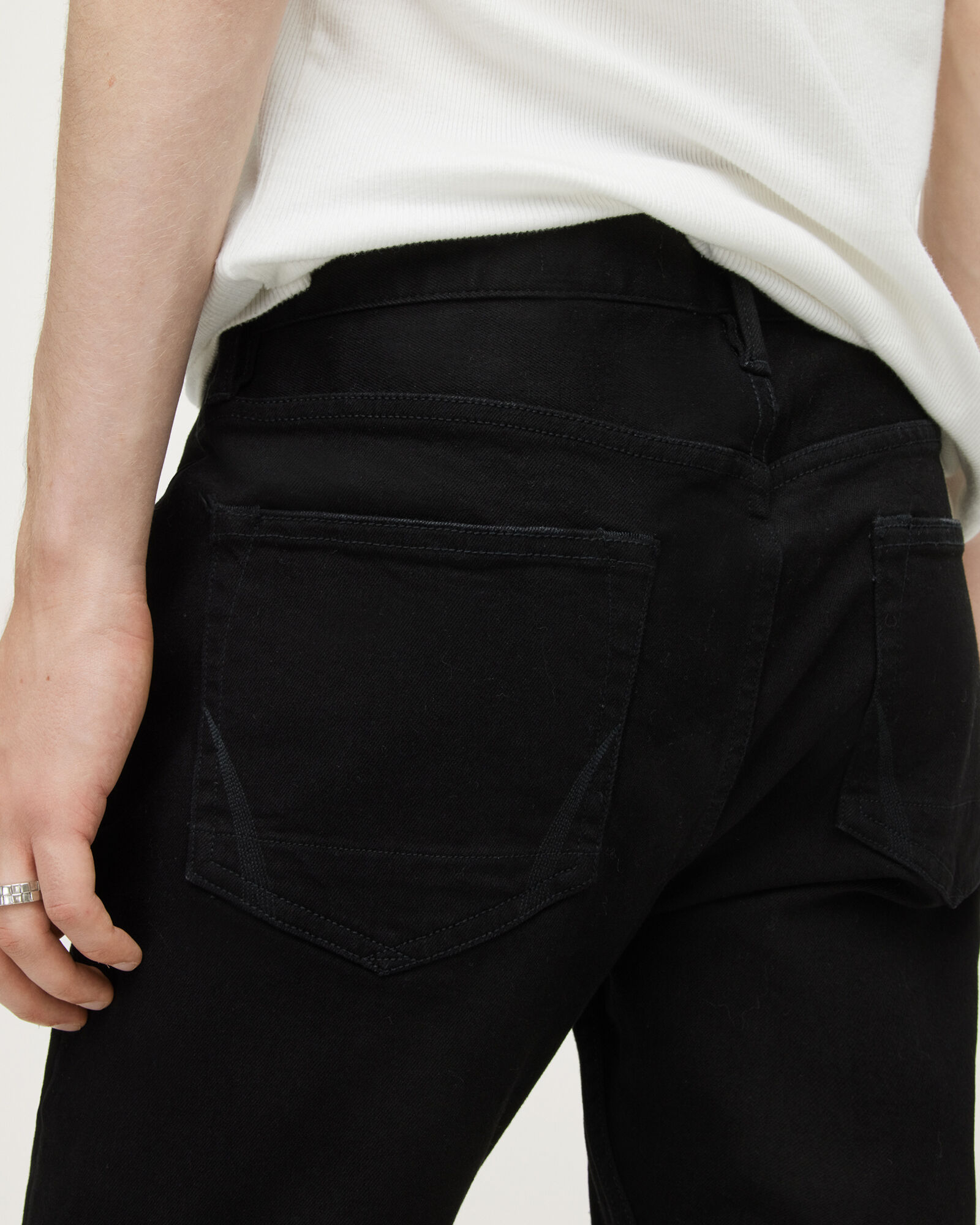 Cigarette Skinny Fit Stretch Denim Jeans Jet Black | ALLSAINTS US