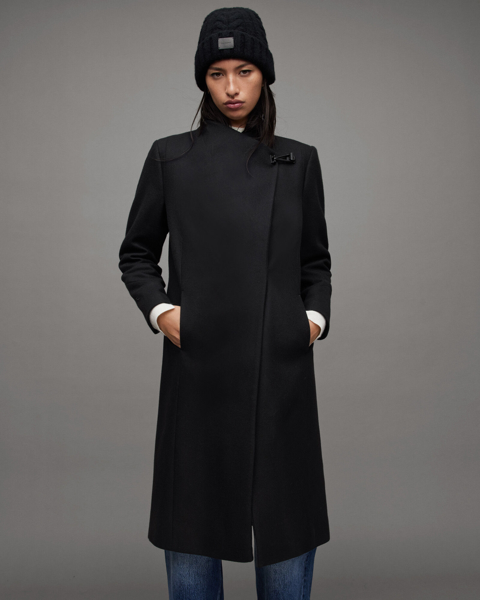 Riley Wrap Around Belted Long Line Coat