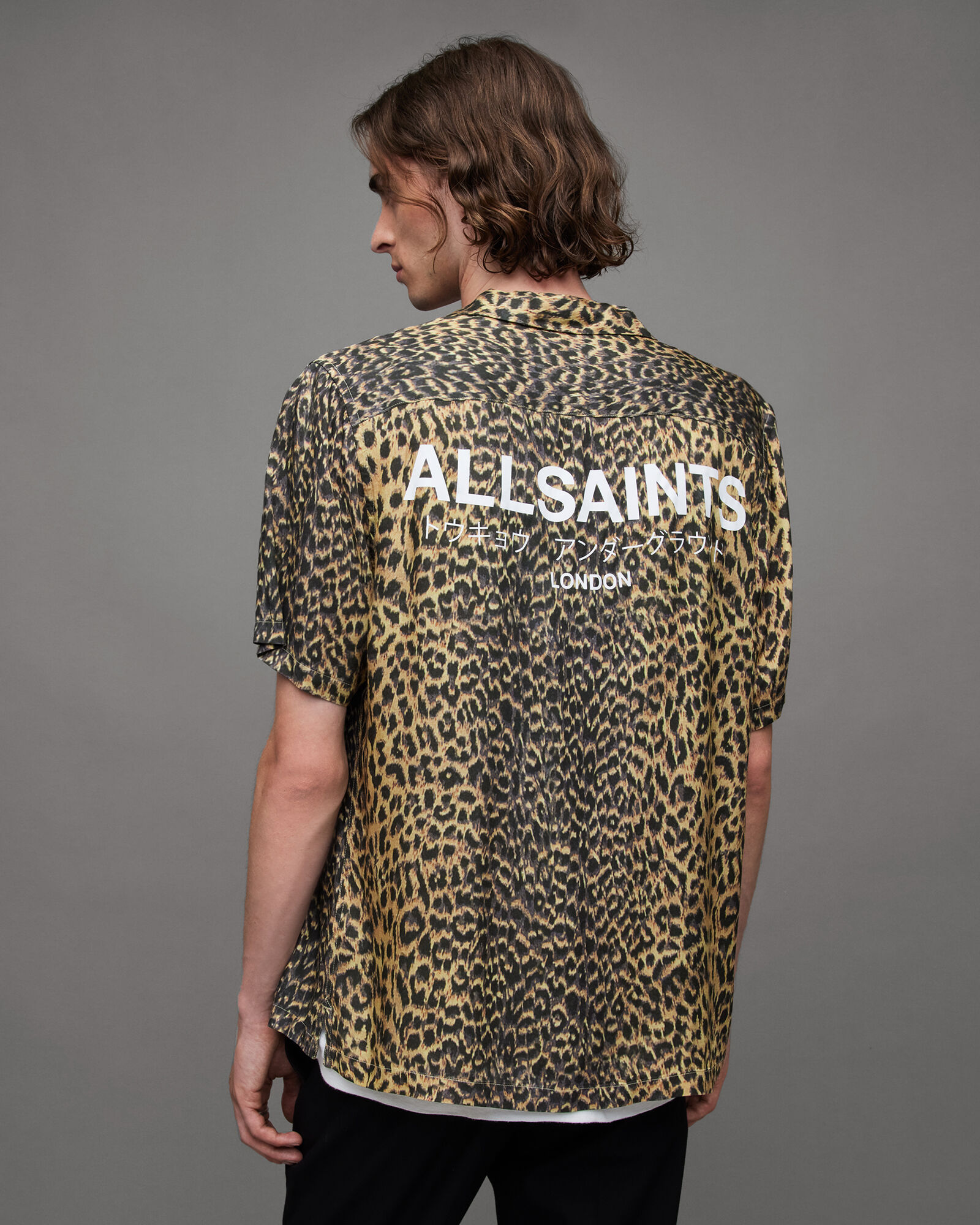 Fuji Leopard Underground Logo Shirt MEADOW YELLOW | ALLSAINTS US