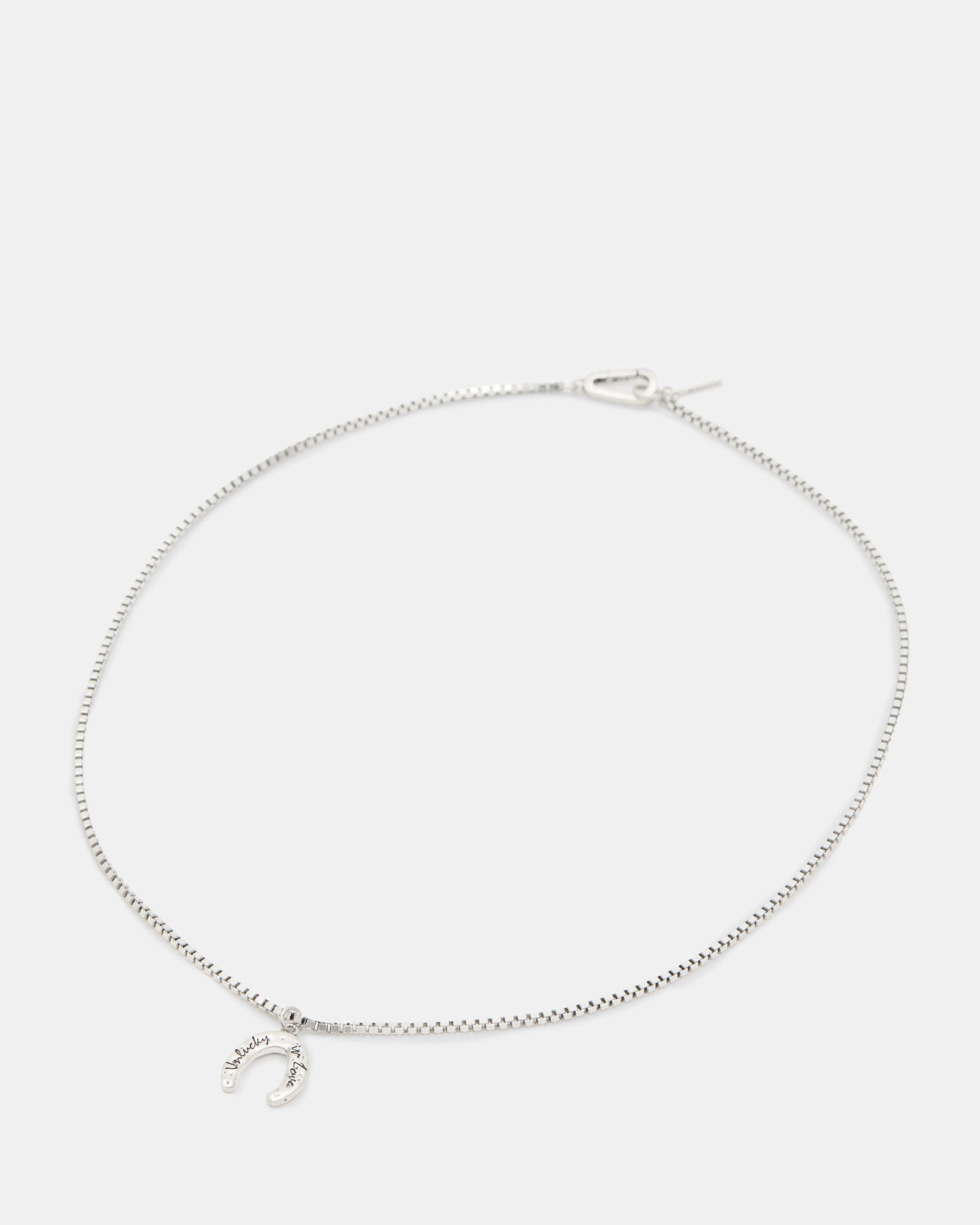 Horseshoe Pendant Box Chain Necklace