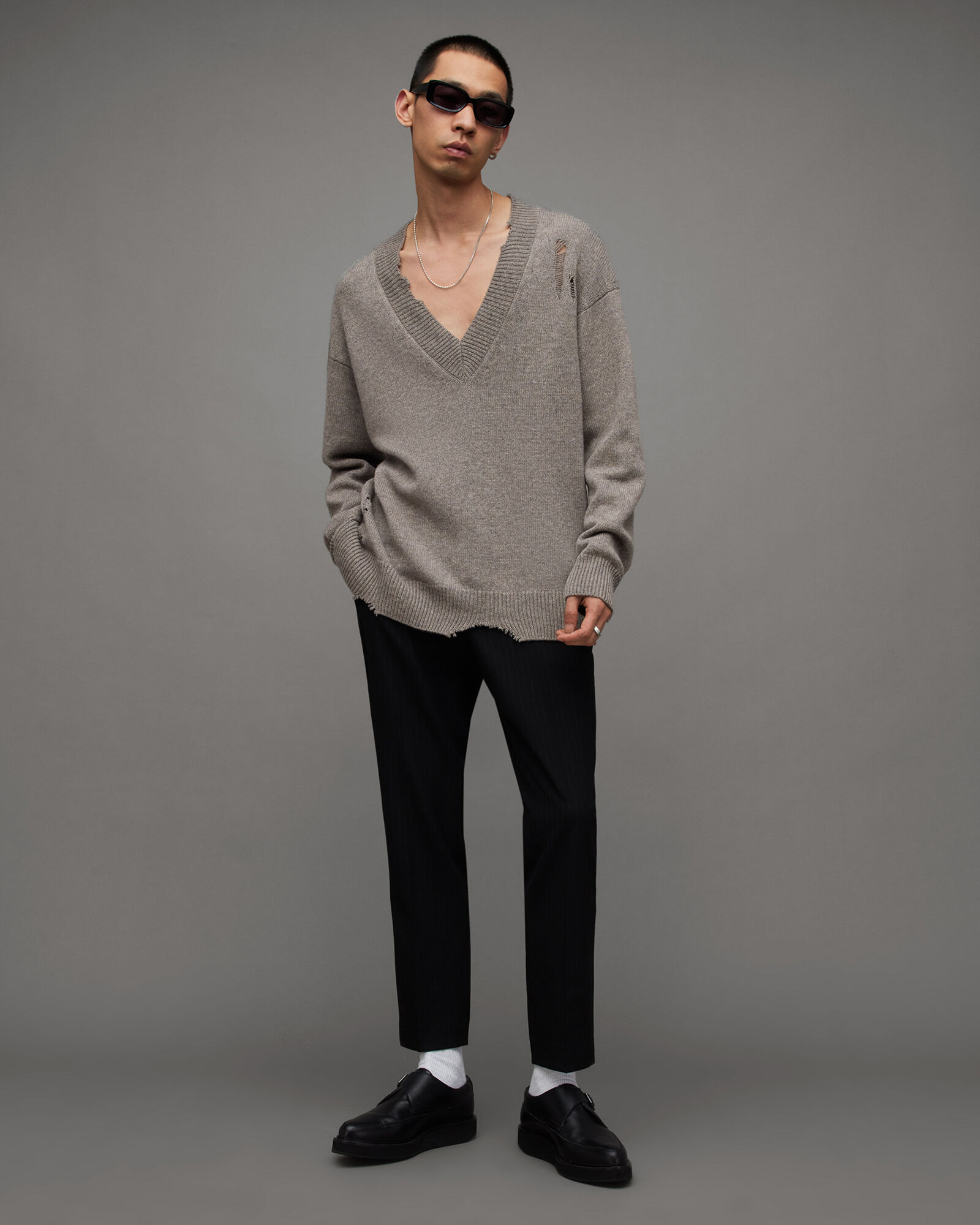 Vicious Oversized V-Neck Sweater