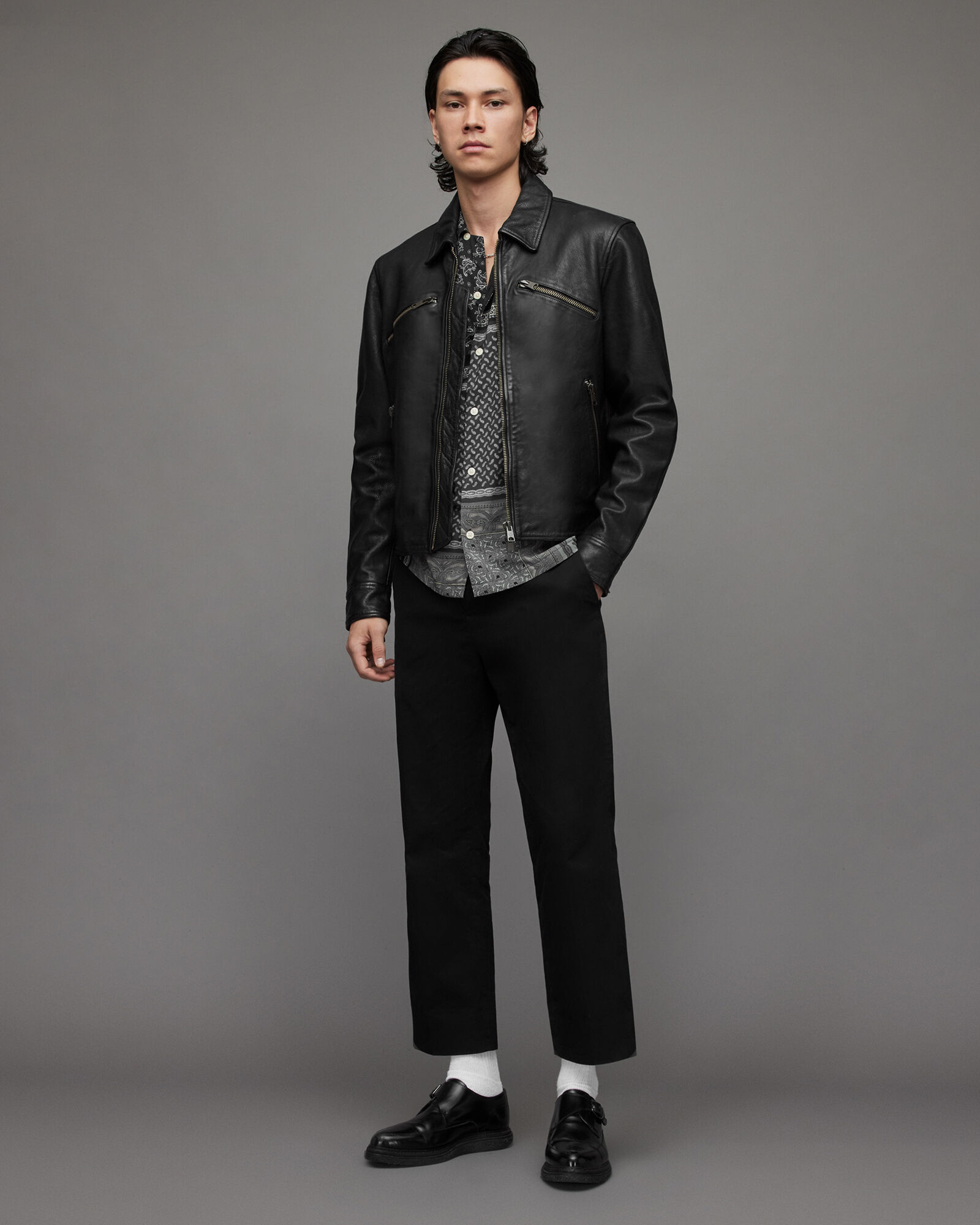 Verdi Leather Jacket Black | ALLSAINTS US