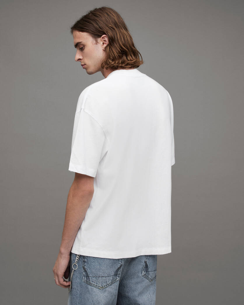 Crew Optic Graphic ALLSAINTS US Print Relaxed Chiao White | T-Shirt