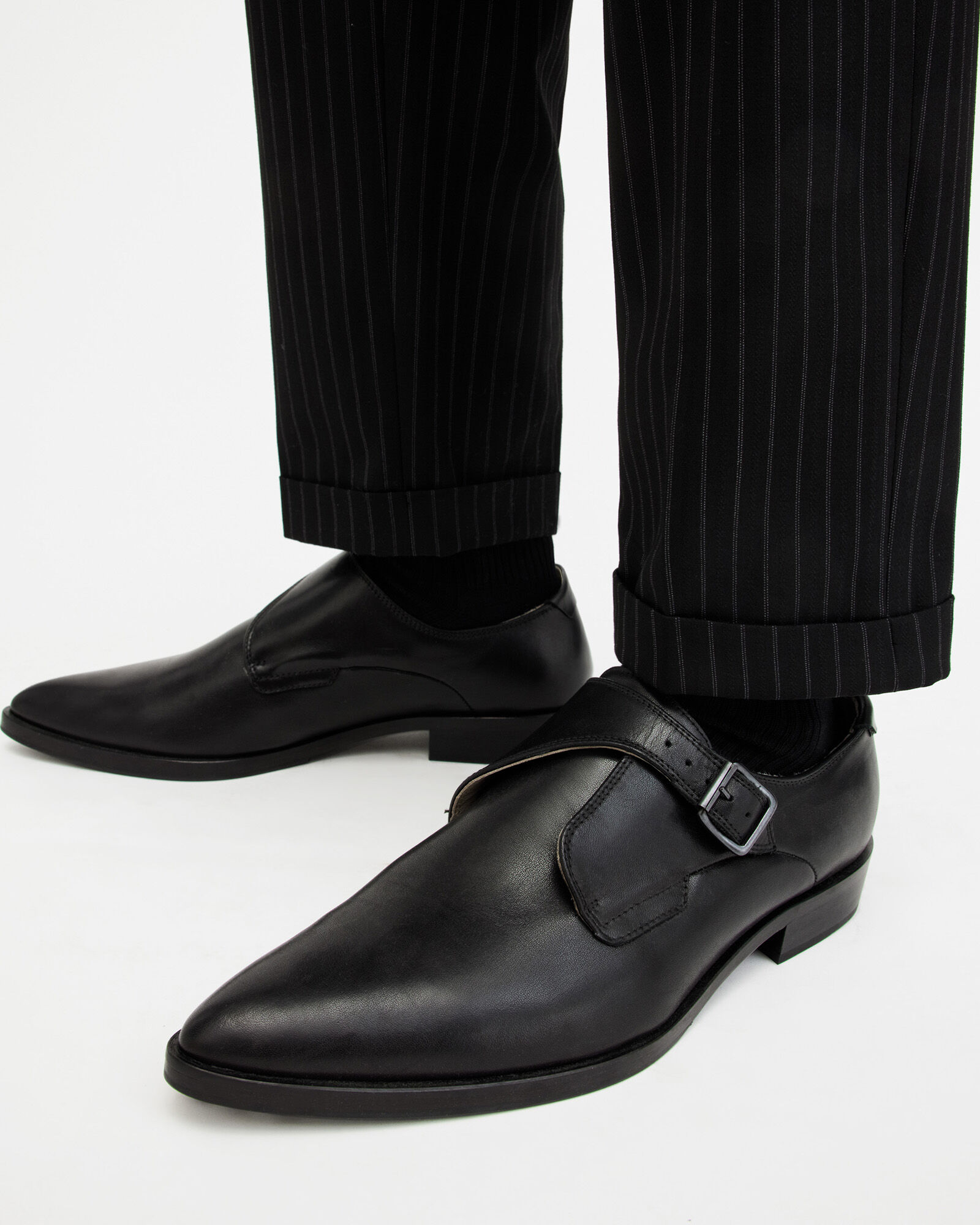 Keith Leather Buckle Monk Shoes