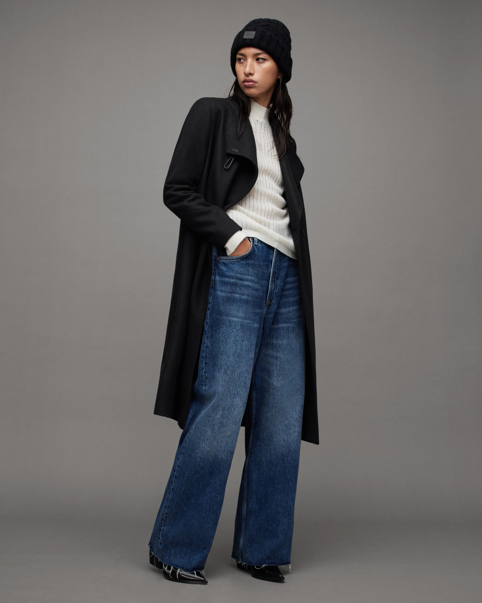 Riley Wrap Around Belted Long Line Coat