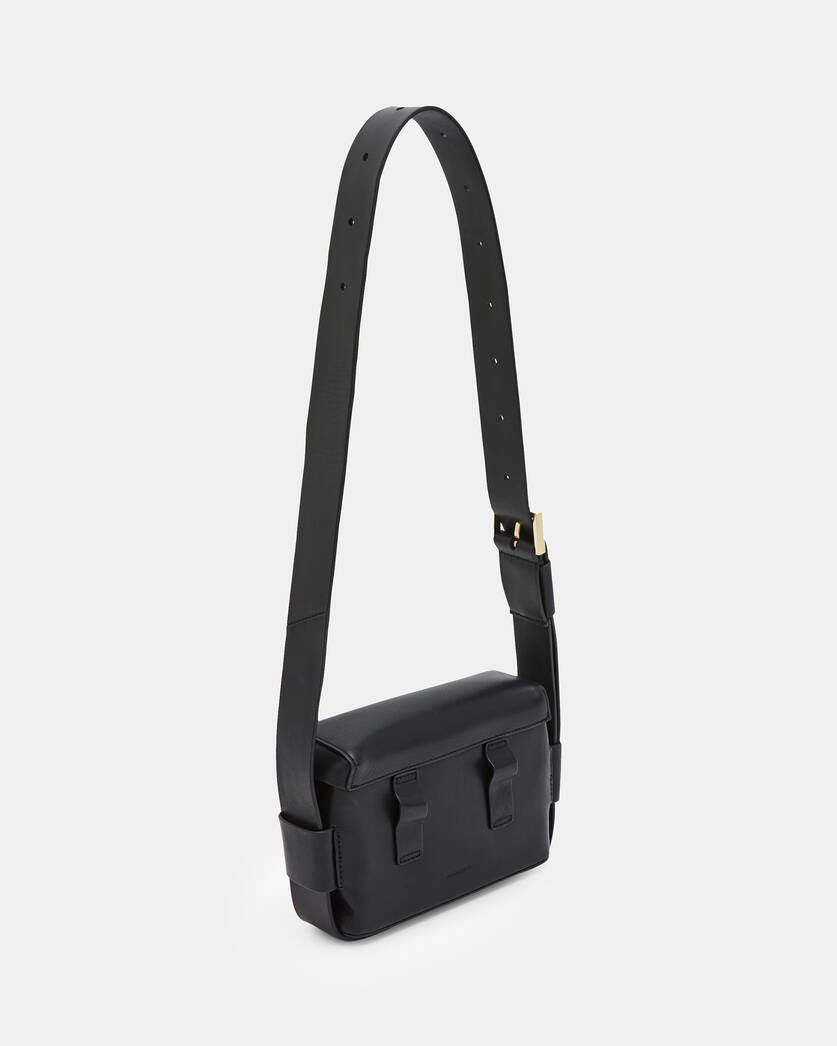 Louise et Cie Black Leather Purse with handles and removable strap