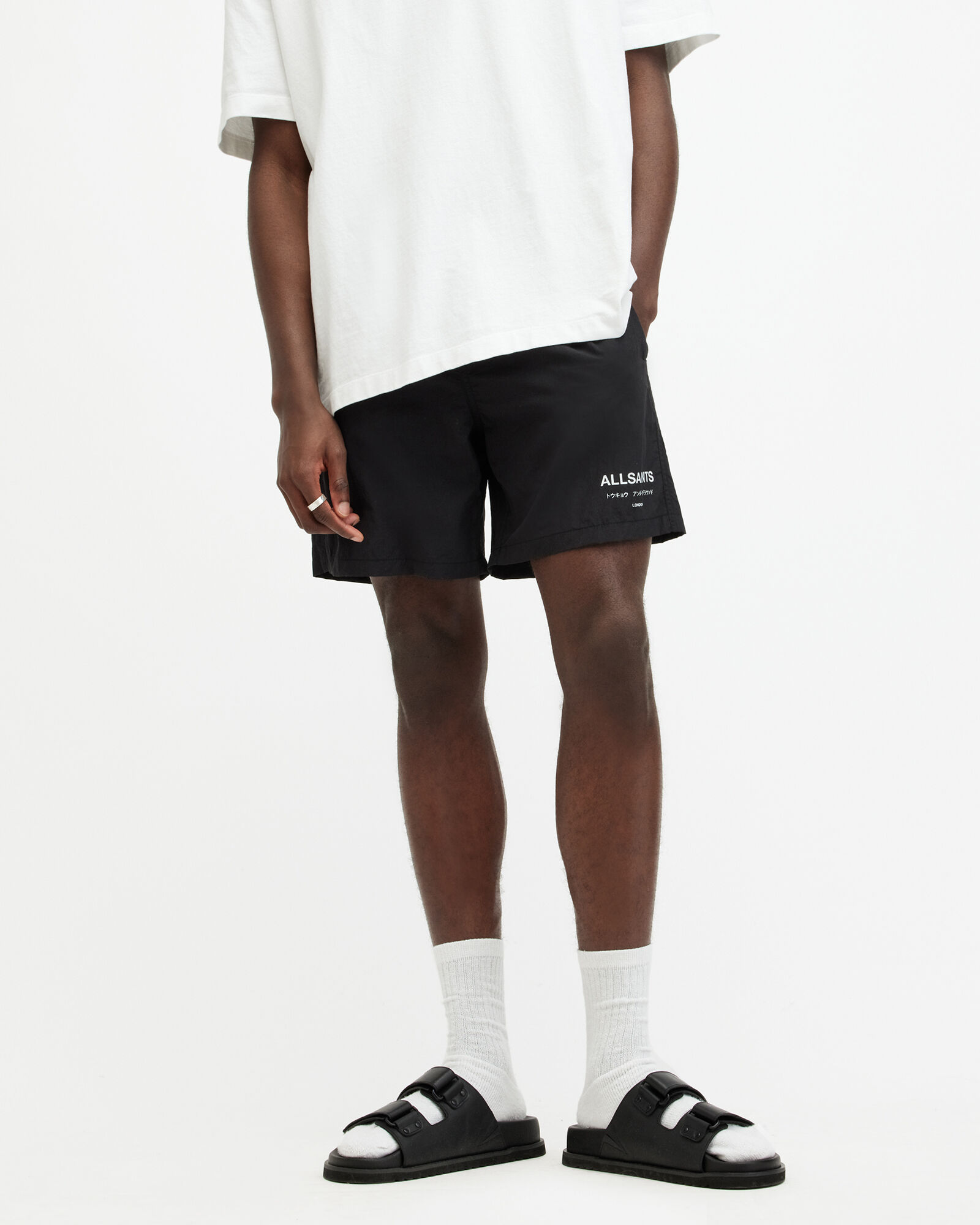 Underground Elastic Waist Logo Swimshorts