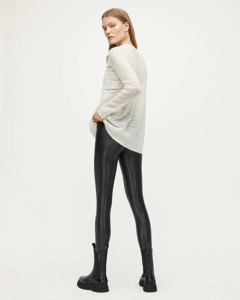 Zara FAUX LEATHER HIGH-WAISTED LEGGINGS