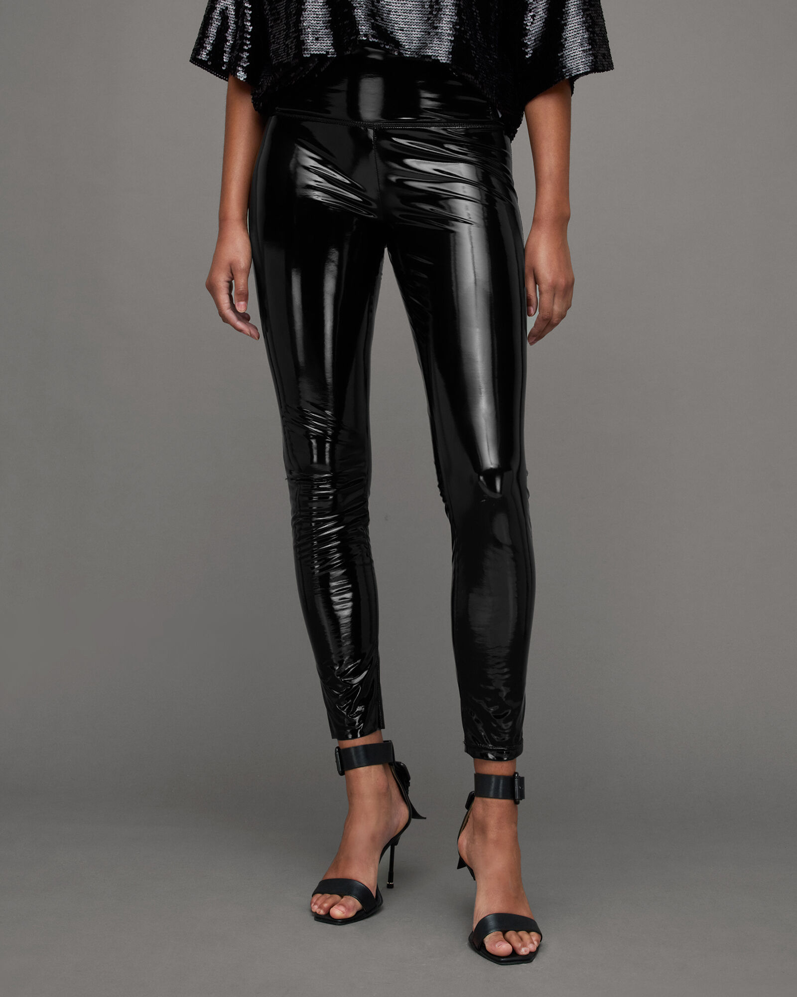 Buy Lipsy Black High Waist Leather Look Leggings from Next India