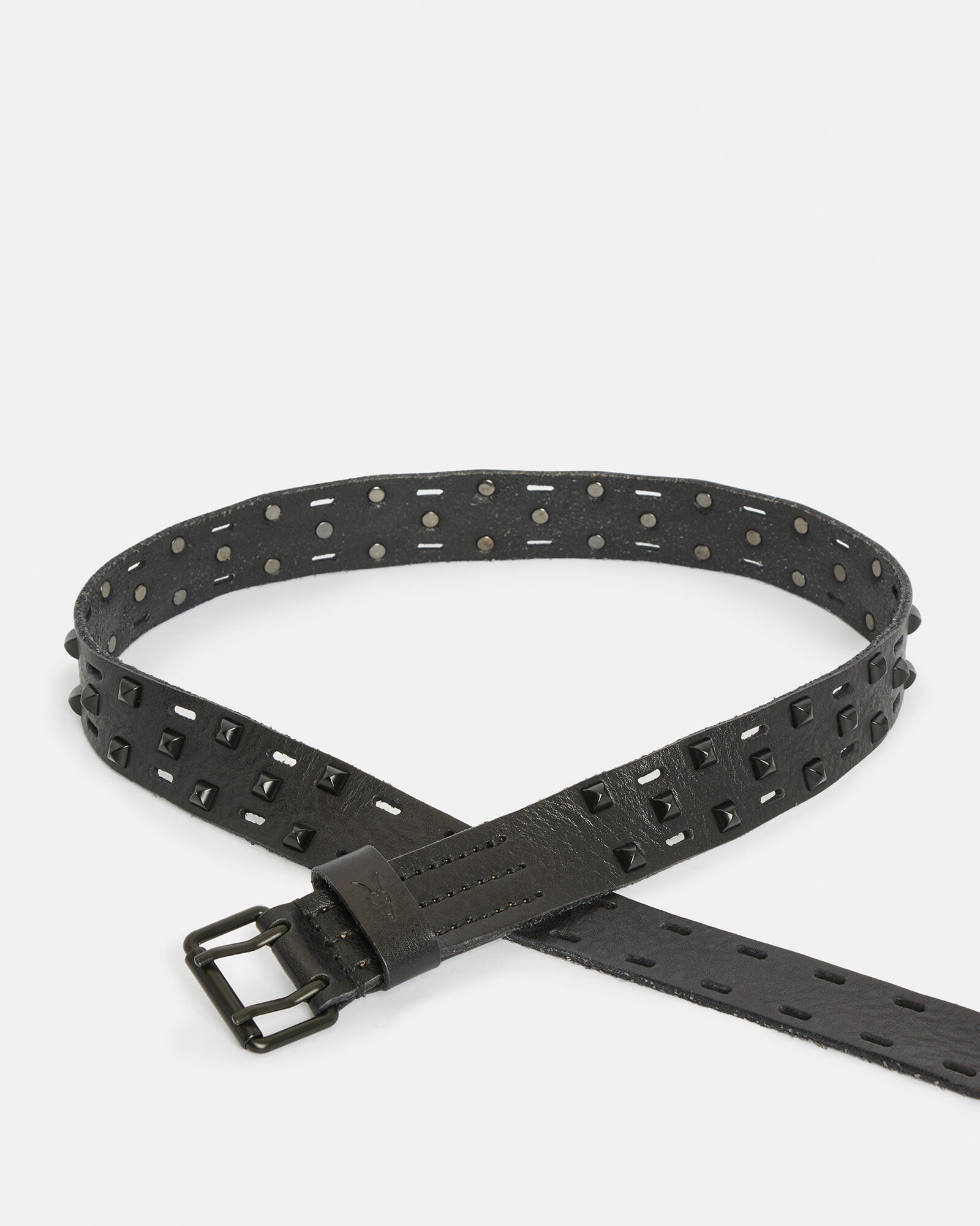 Ridge Leather Studded Belt