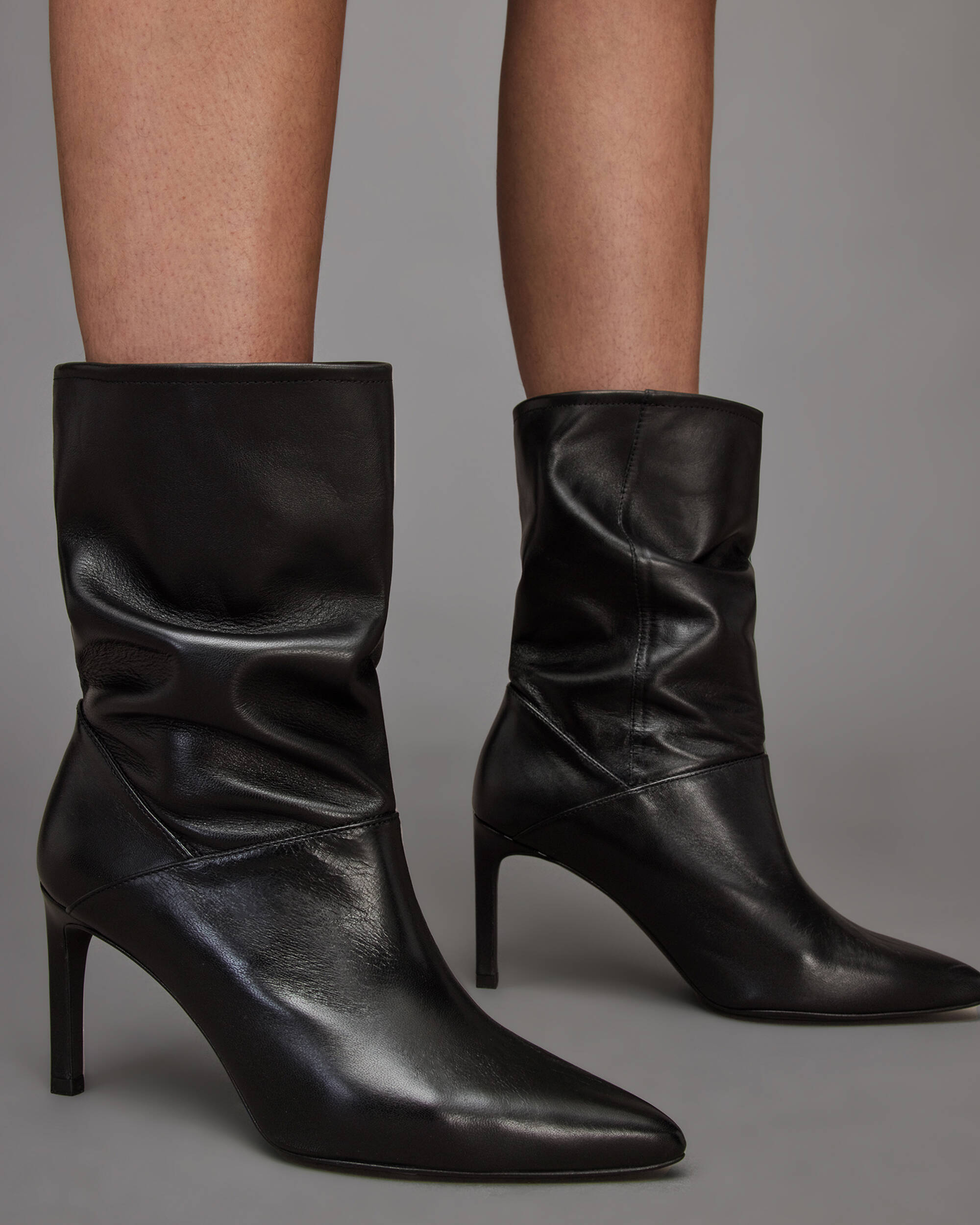 Orlana Leather Boots Black | ALLSAINTS US