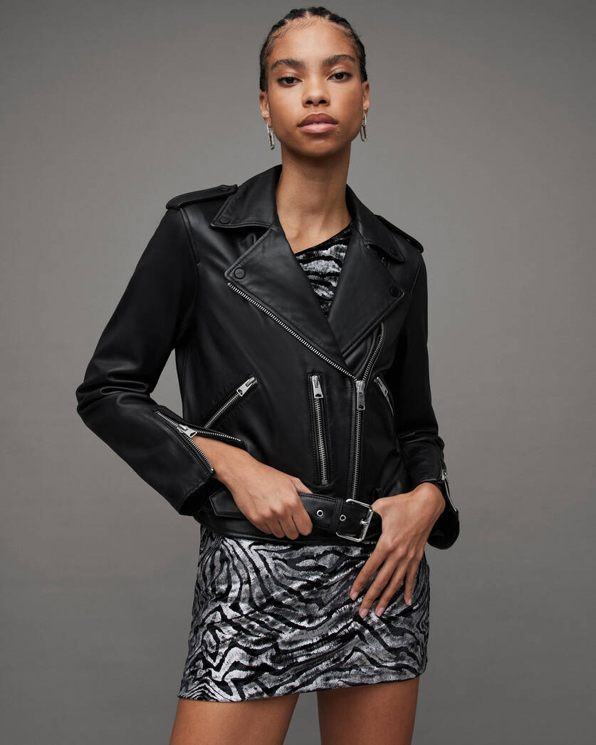 Zara - Belted Faux Leather Vest Dress - Black - Women
