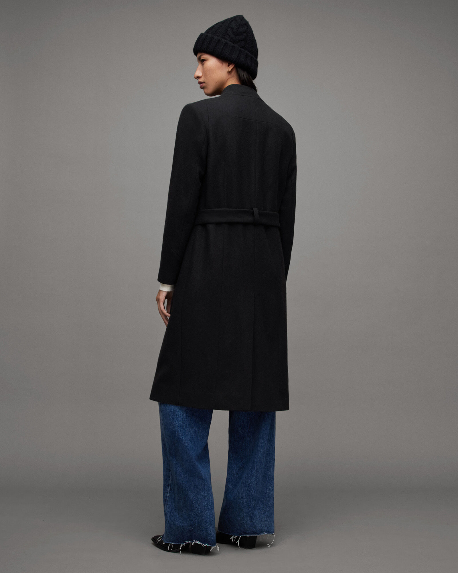 Riley Wrap Around Belted Long Line Coat