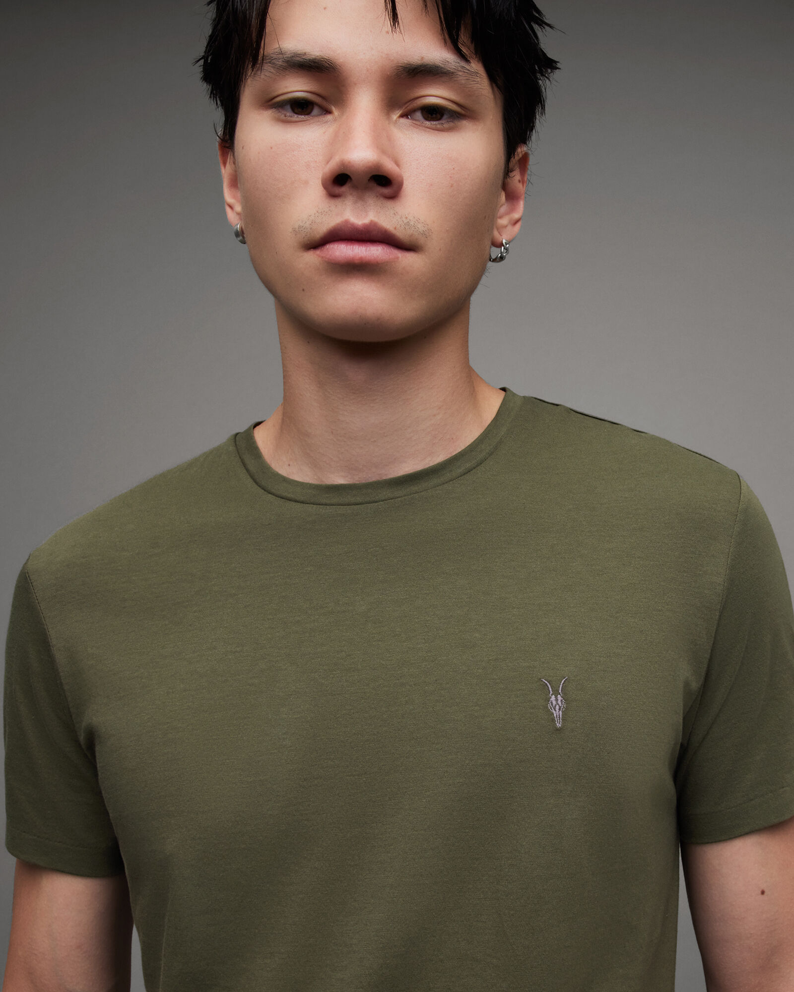 Tonic Crew Neck Slim Ramskull T-Shirt SORGHUM GREEN | ALLSAINTS US