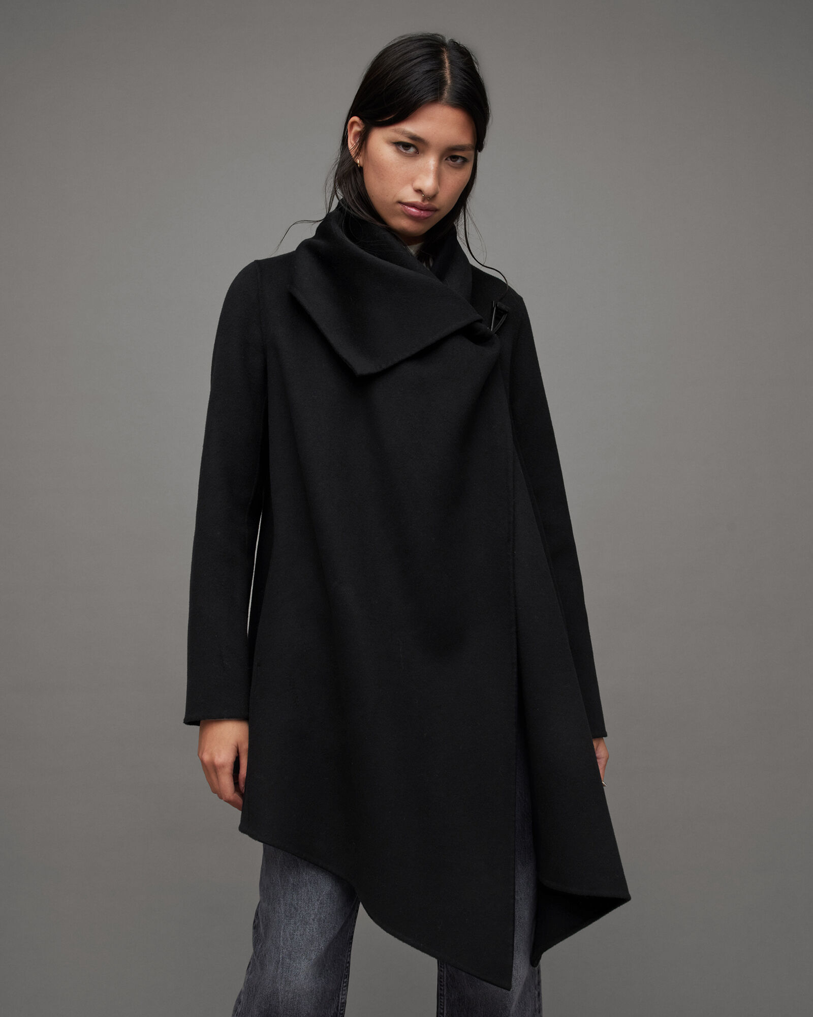 Monument Eve Wool Blend Coat Black | ALLSAINTS US