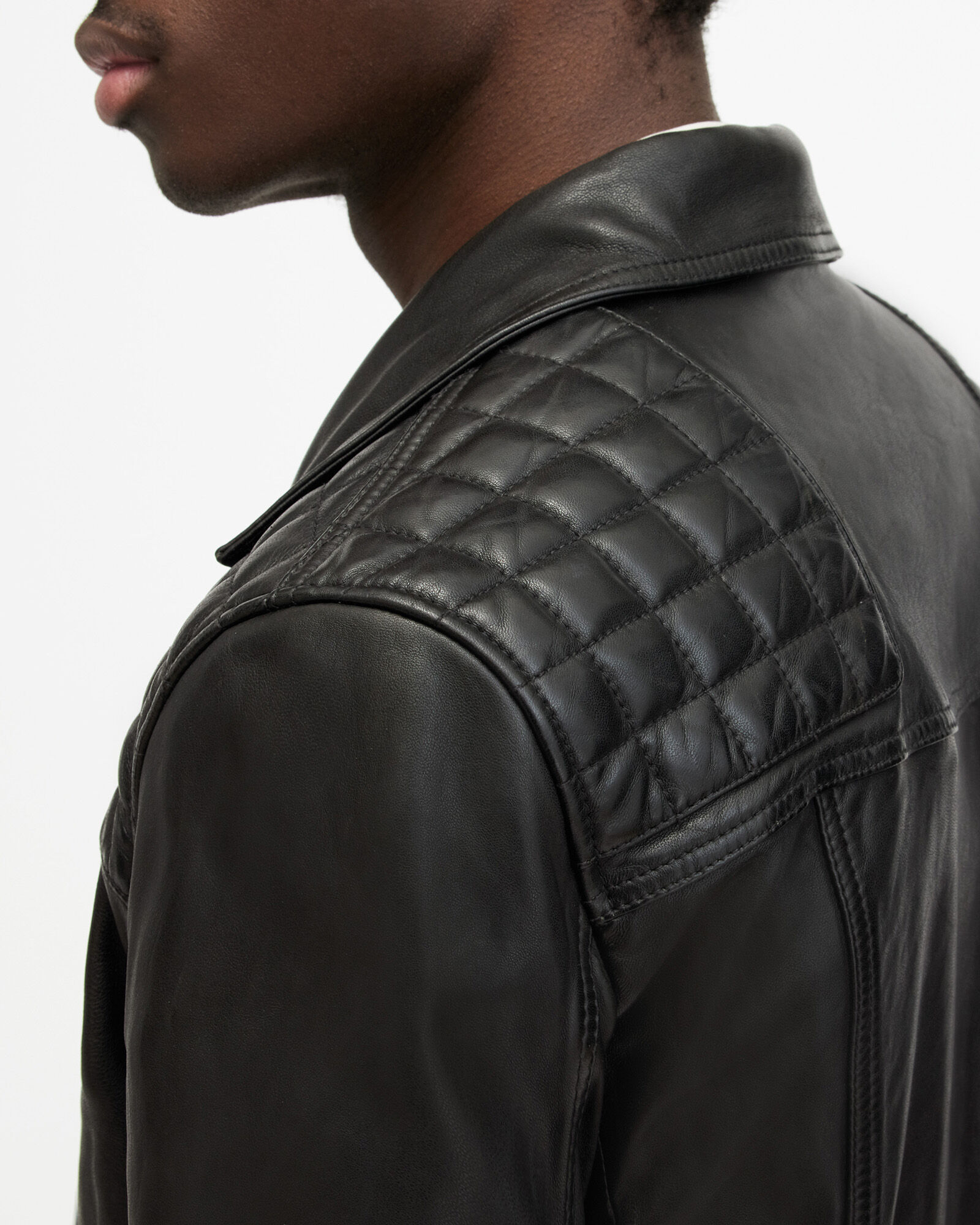 Conroy Textured Leather Biker Jacket