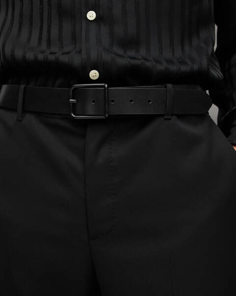 AllSaints Men's Noa Cross Studded Leather Belt