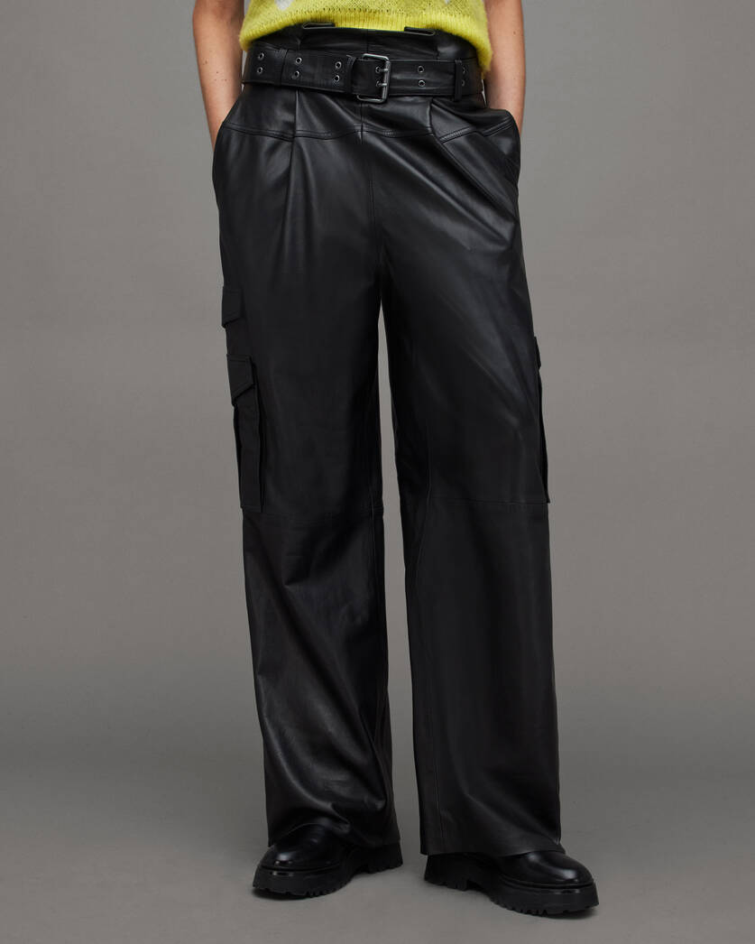Belted Leather Pants