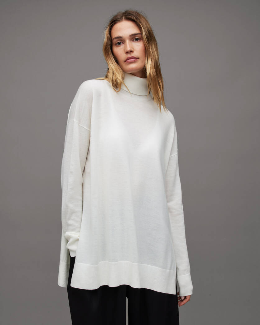 Women's White Turtleneck Sweaters