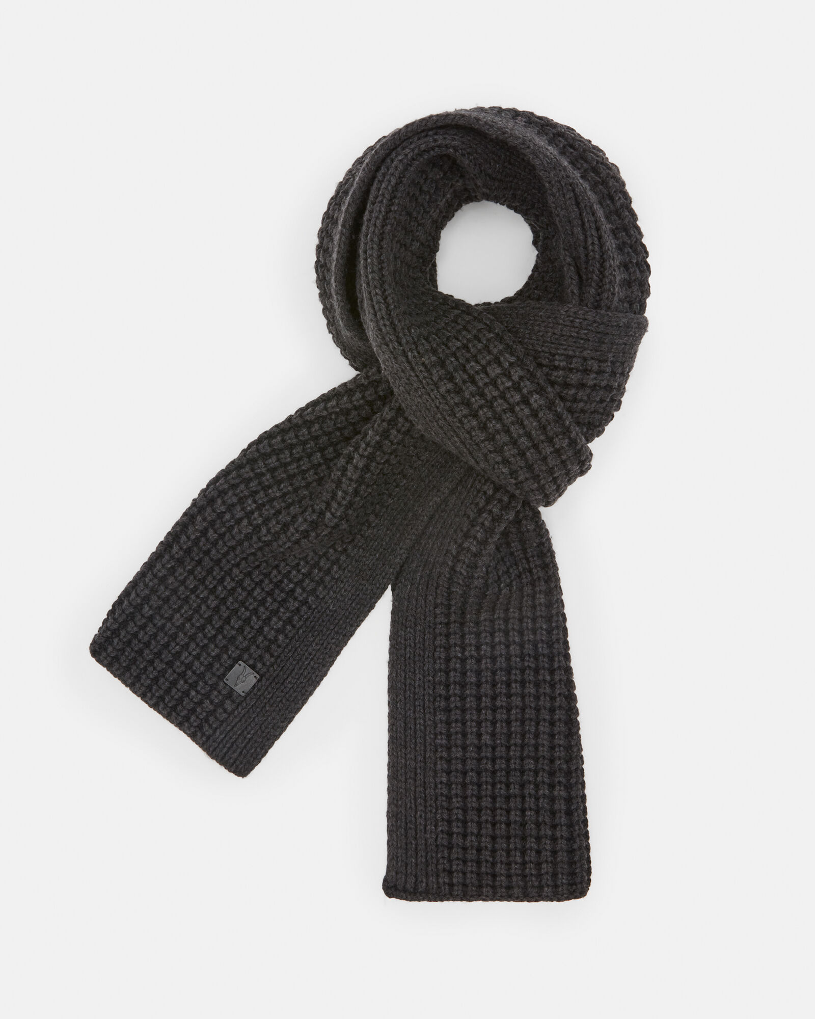 Nevada Ribbed Wool Blend Scarf CINDER BLACK MARL | ALLSAINTS US