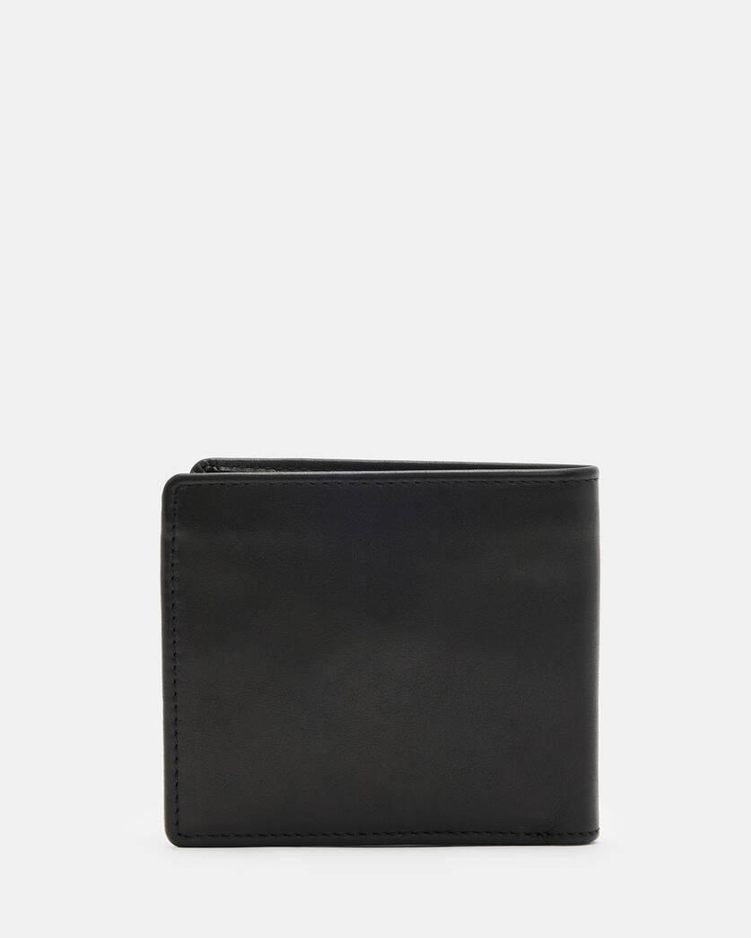 Check Leather Bifold Coin Wallet in Royal - Men