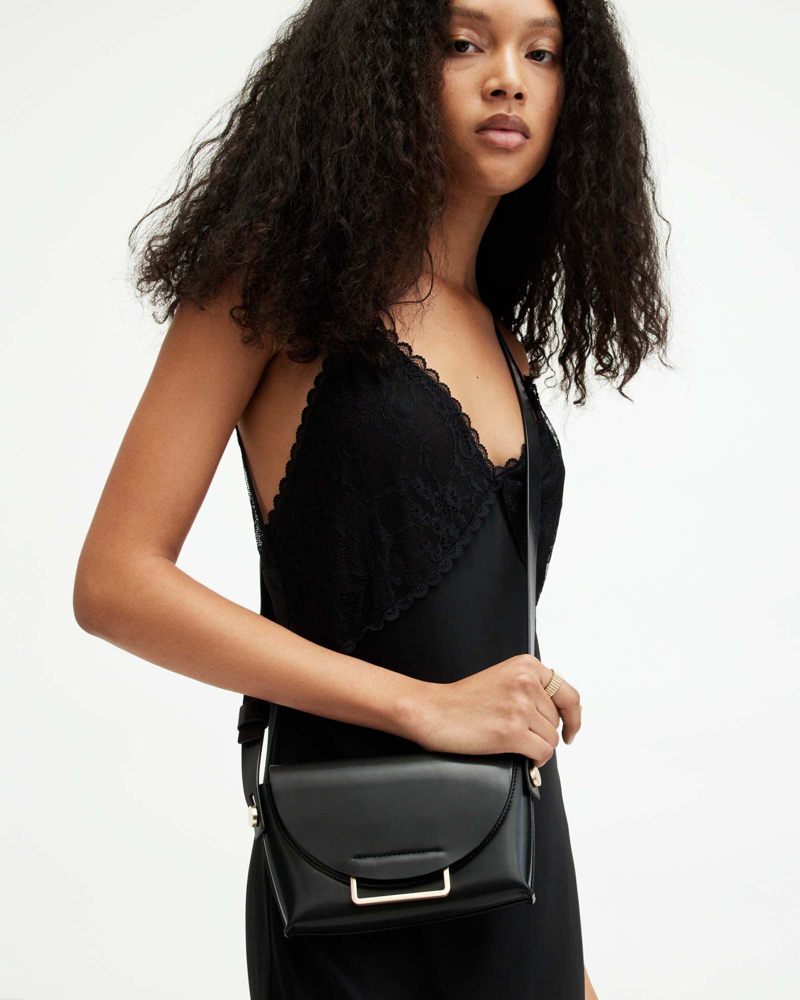 Francine Leather Crossbody Bag Black | ALLSAINTS US