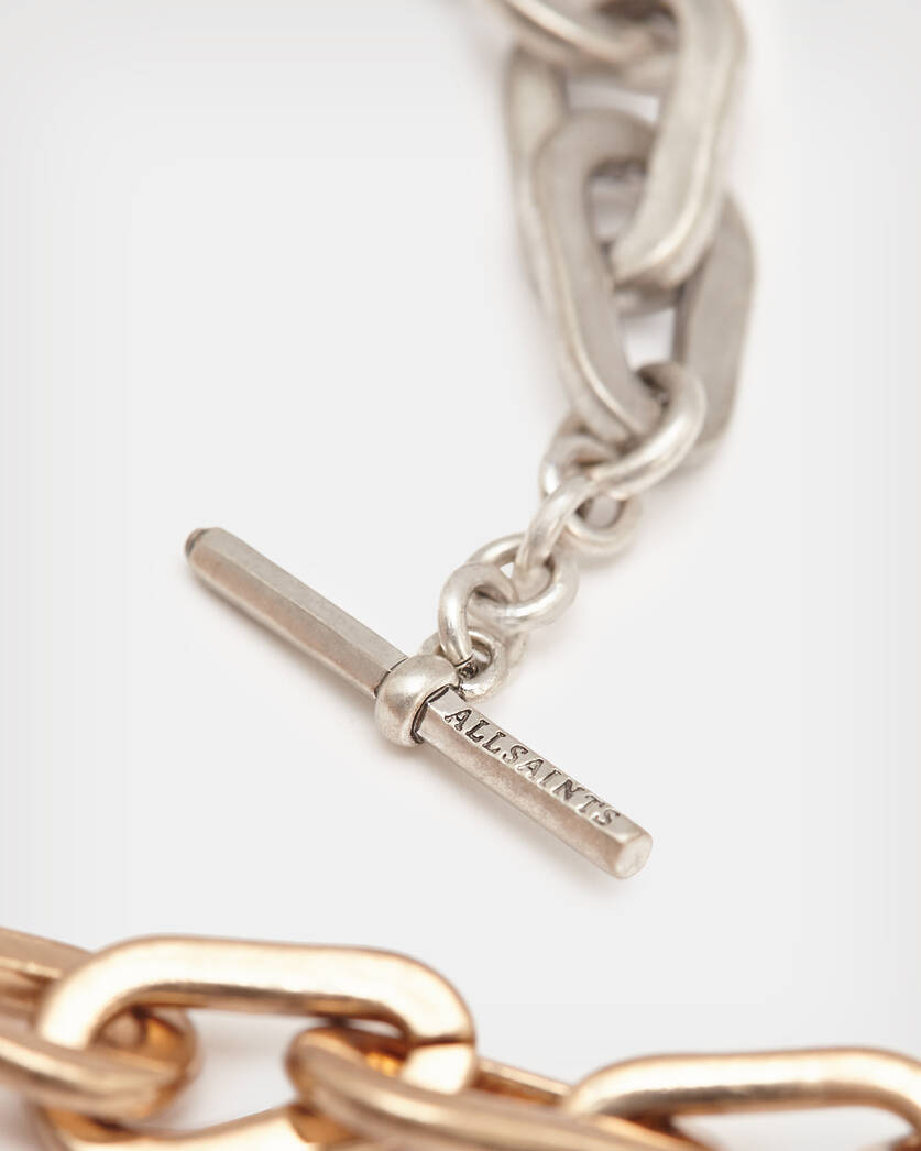 Sterling Silver and Brass Chunky link Bracelet