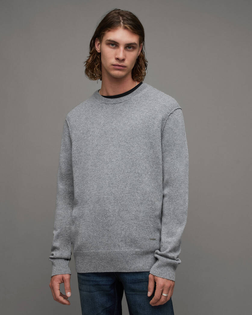 Finn Recycled Cashmere Blend Sweater Grey Marl