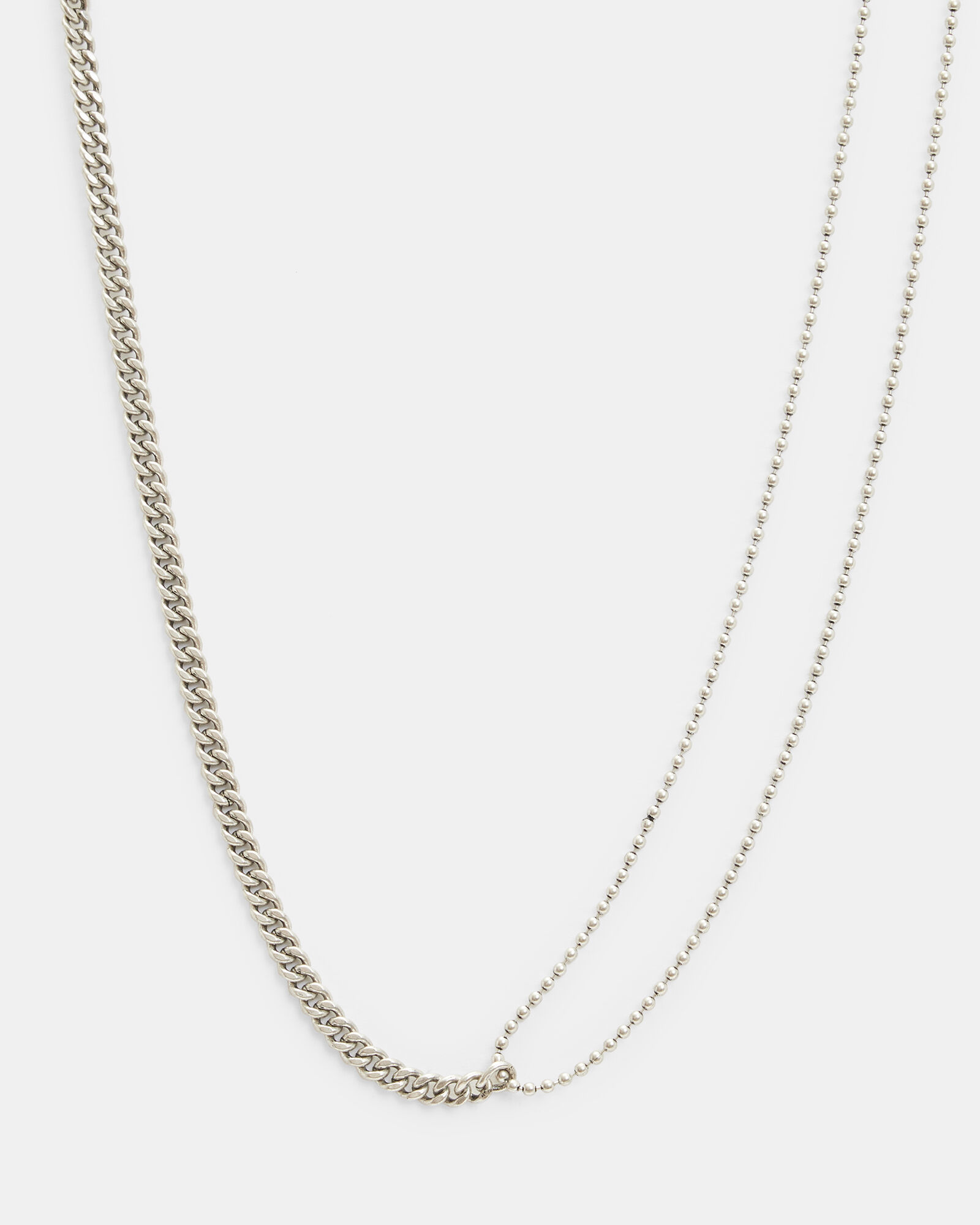 Cai Sterling Silver Mixed Chain Necklace WARM SILVER | ALLSAINTS US