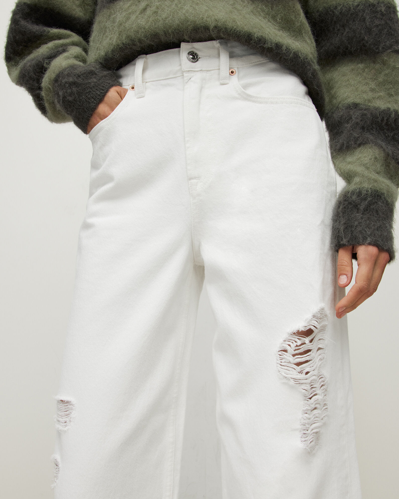Jayce High-Rise Straight Jeans White | ALLSAINTS US
