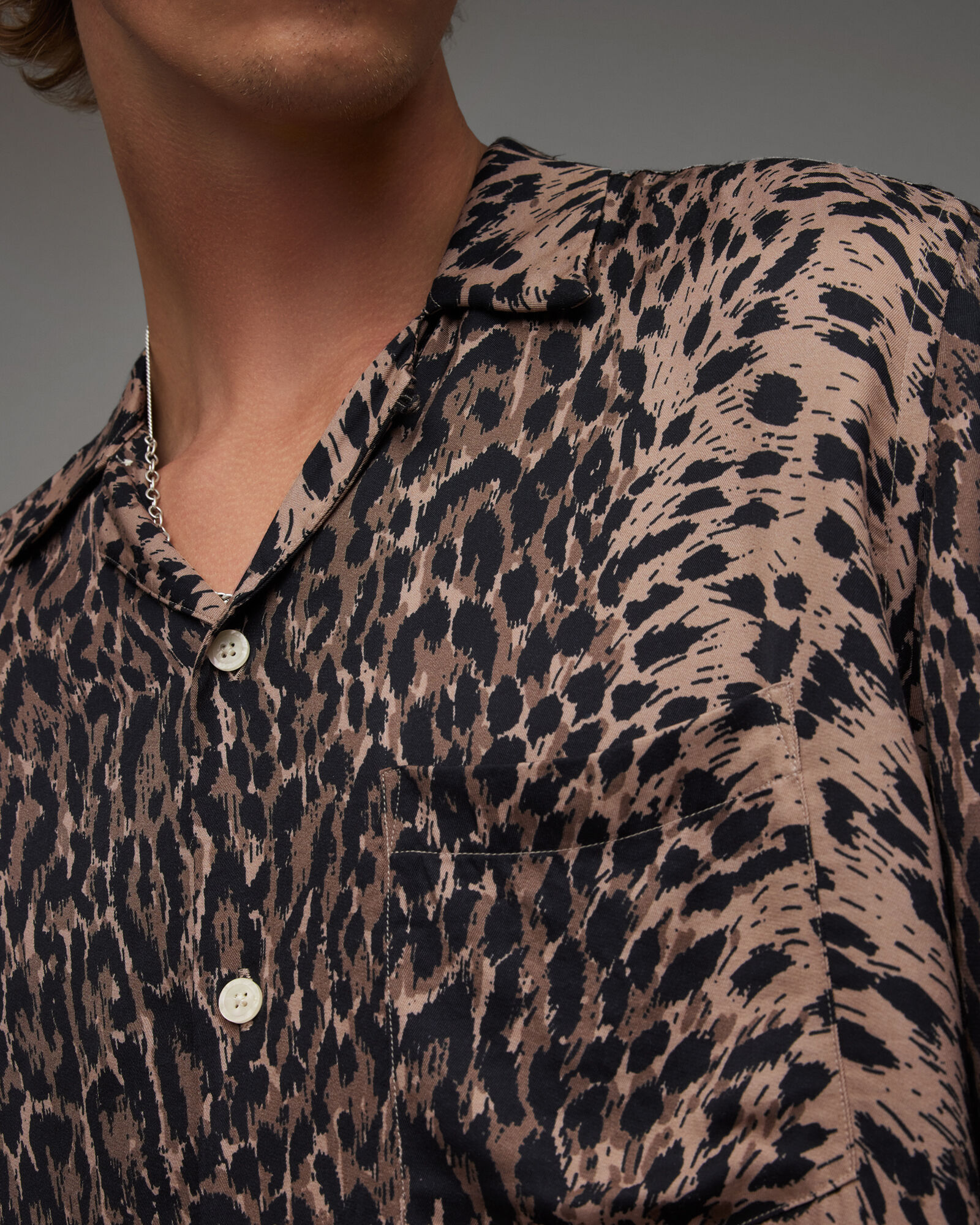 Leoza Leopard Print Relaxed Fit Shirt