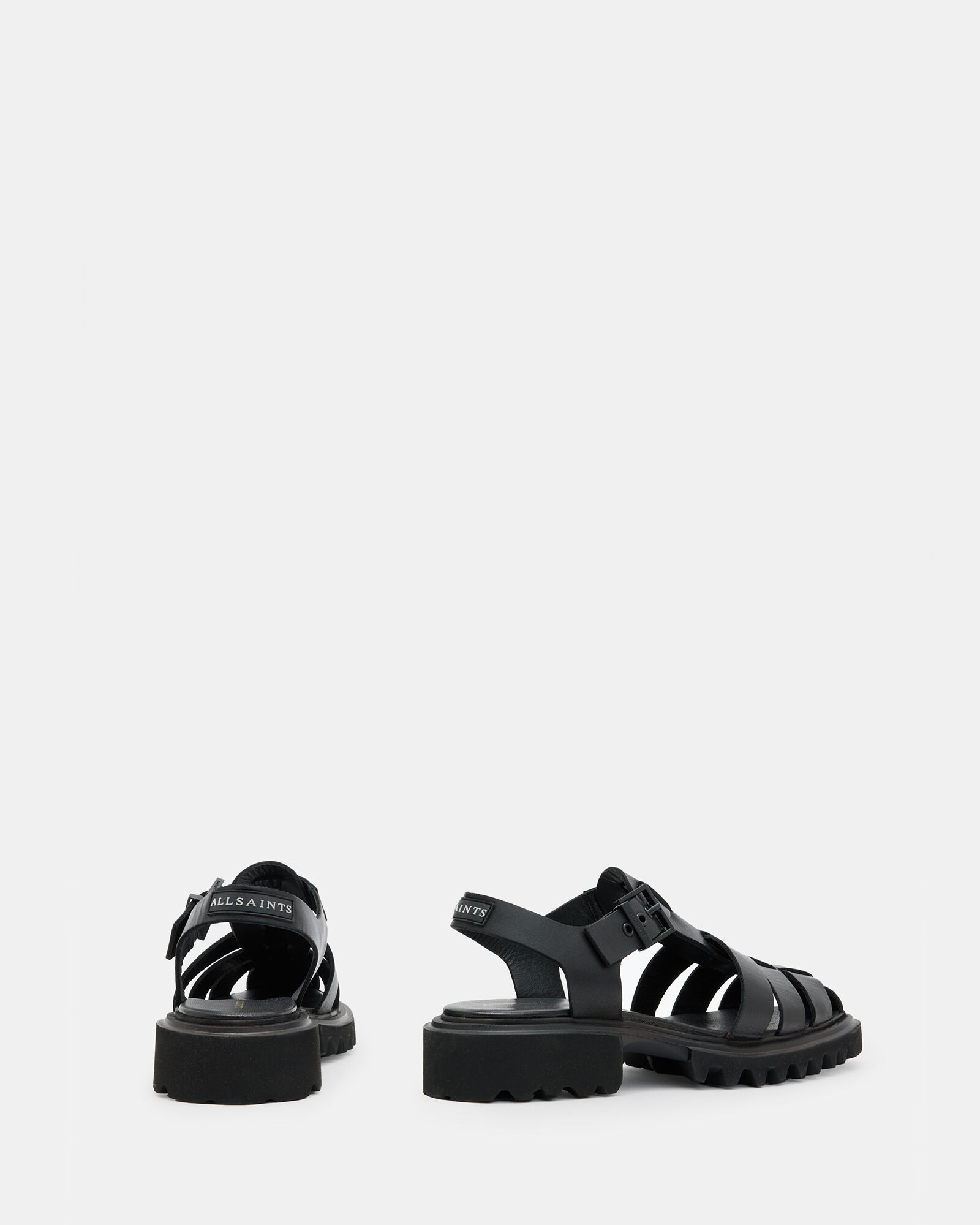 Black Pu V-Strap Sandals