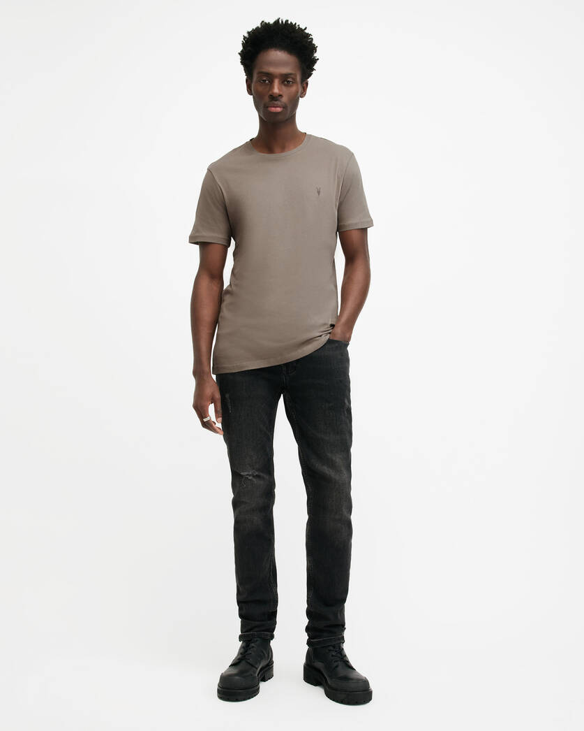 Buy Grey Charcoal Marl Essential Crew Neck T-Shirt from Next Spain