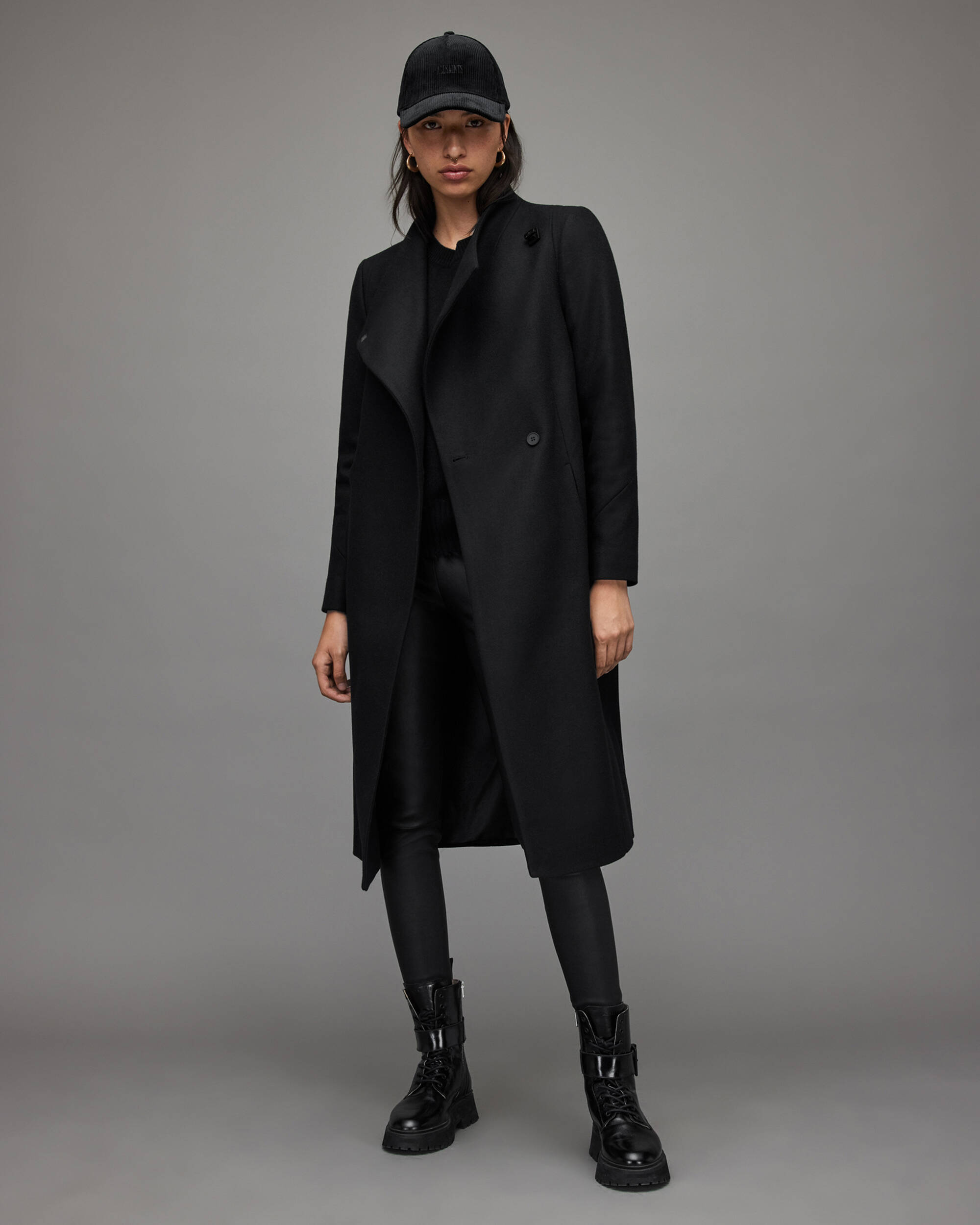 Riley Wool-Cashmere Blend Coat Black | ALLSAINTS US