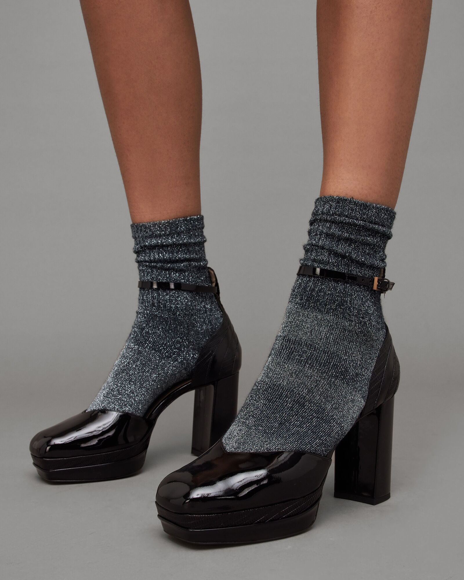 Tiffany Leather Square Platform Heels