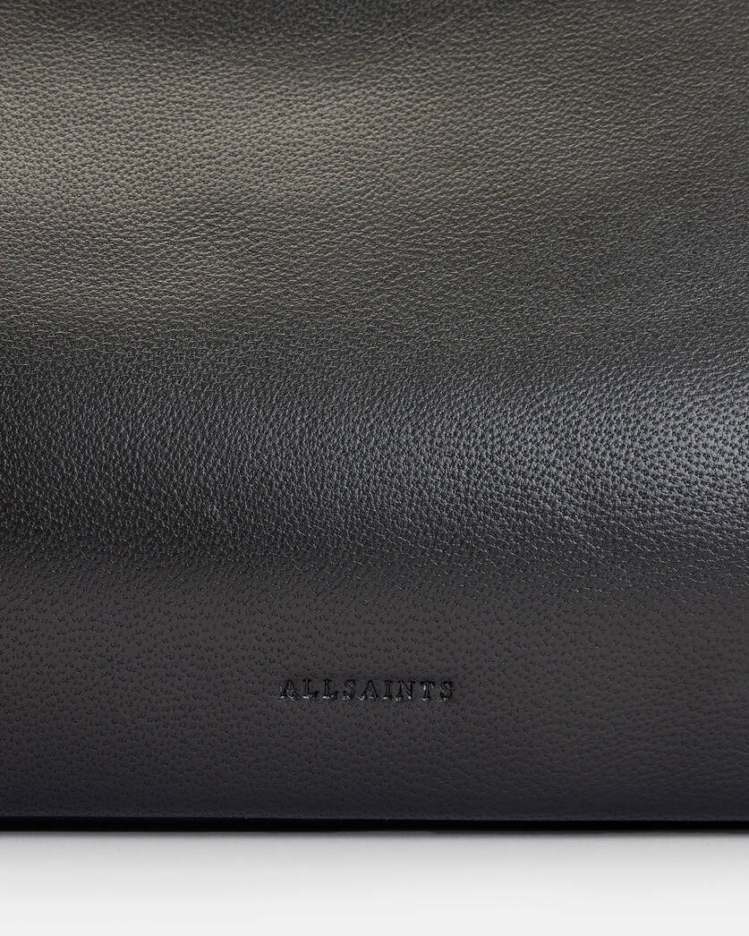Bettina Eyelet Leather Clutch Bag Black | ALLSAINTS US